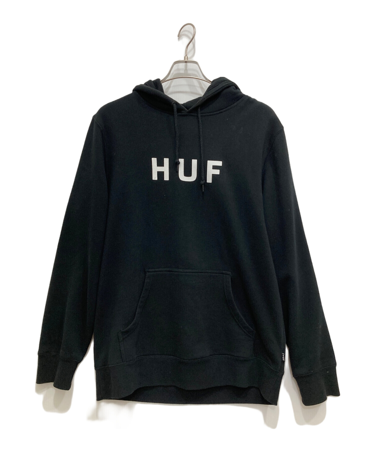 中古・古着通販】HUF (ハフ) ロゴパーカー ブラック サイズ:L 