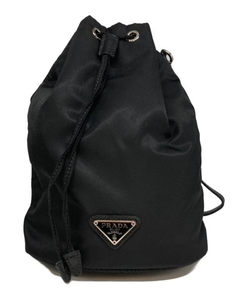 PRADA Re-Nylon ポーチ　巾着 中古・古着通販】PRADA (プラダ) Re-nylon 巾着ポーチ ブラック