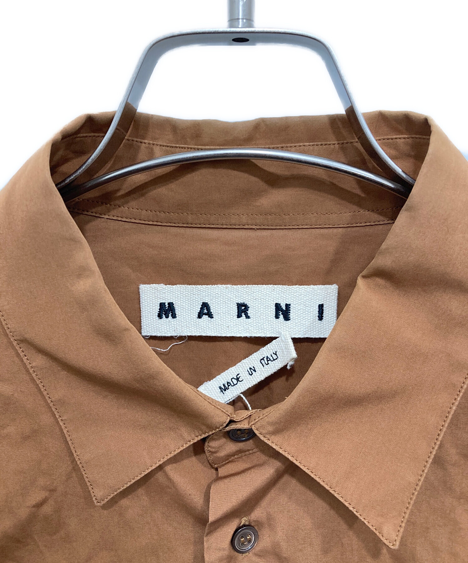 中古・古着通販】MARNI (マルニ) カラーブロックシャツ ブラウン