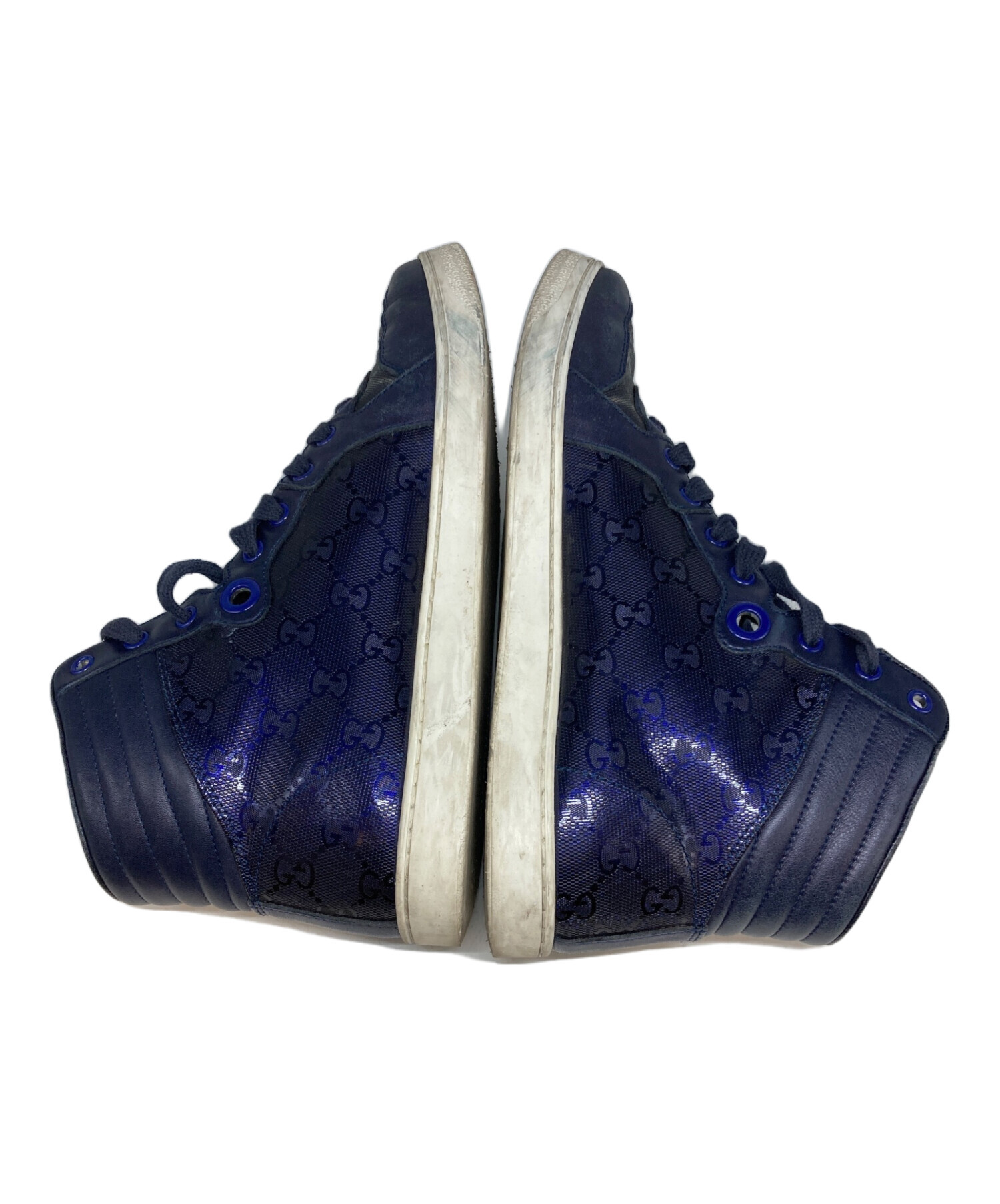 【希少美品】GUCCI グッチ　GGインプリメ　幾何学模様　ハイカットスニーカー 希少美品】GUCCI グッチ GGインプリメ 幾何学模様 ハイカットスニーカー