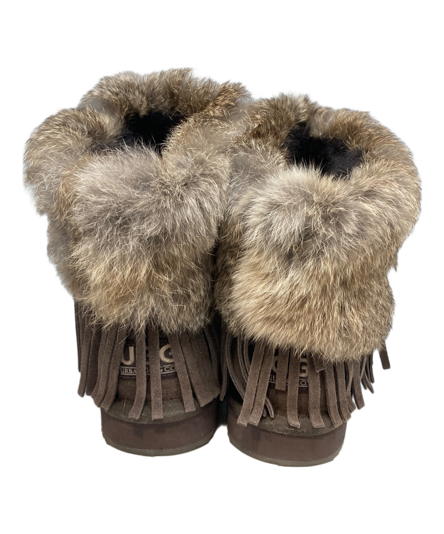 中古・古着通販】UGG (アグ) フリンジ ムートンブーツ ブラウン サイズ
