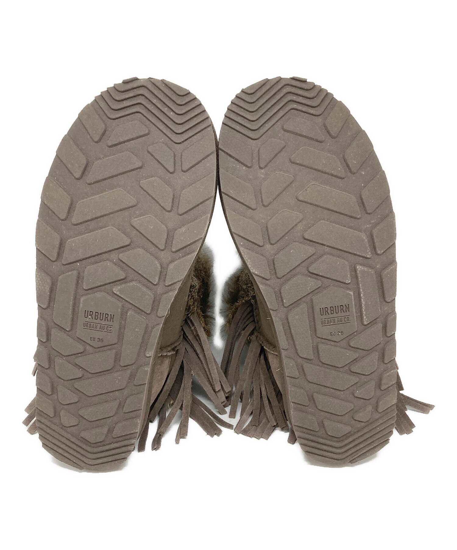 中古・古着通販】UGG (アグ) フリンジ ムートンブーツ ブラウン サイズ 