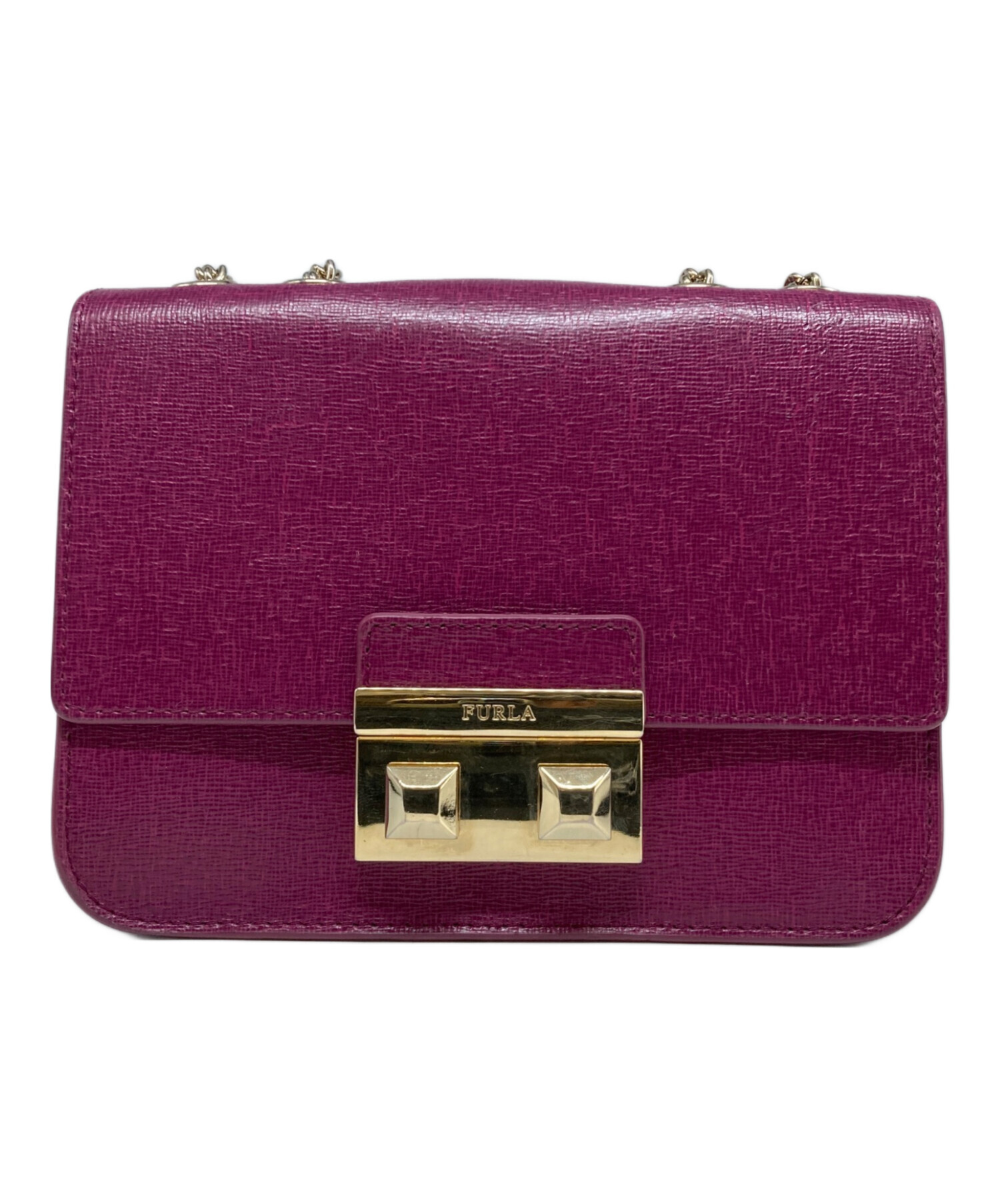 中古・古着通販】FURLA (フルラ) チェーンショルダーバッグ パープル 
