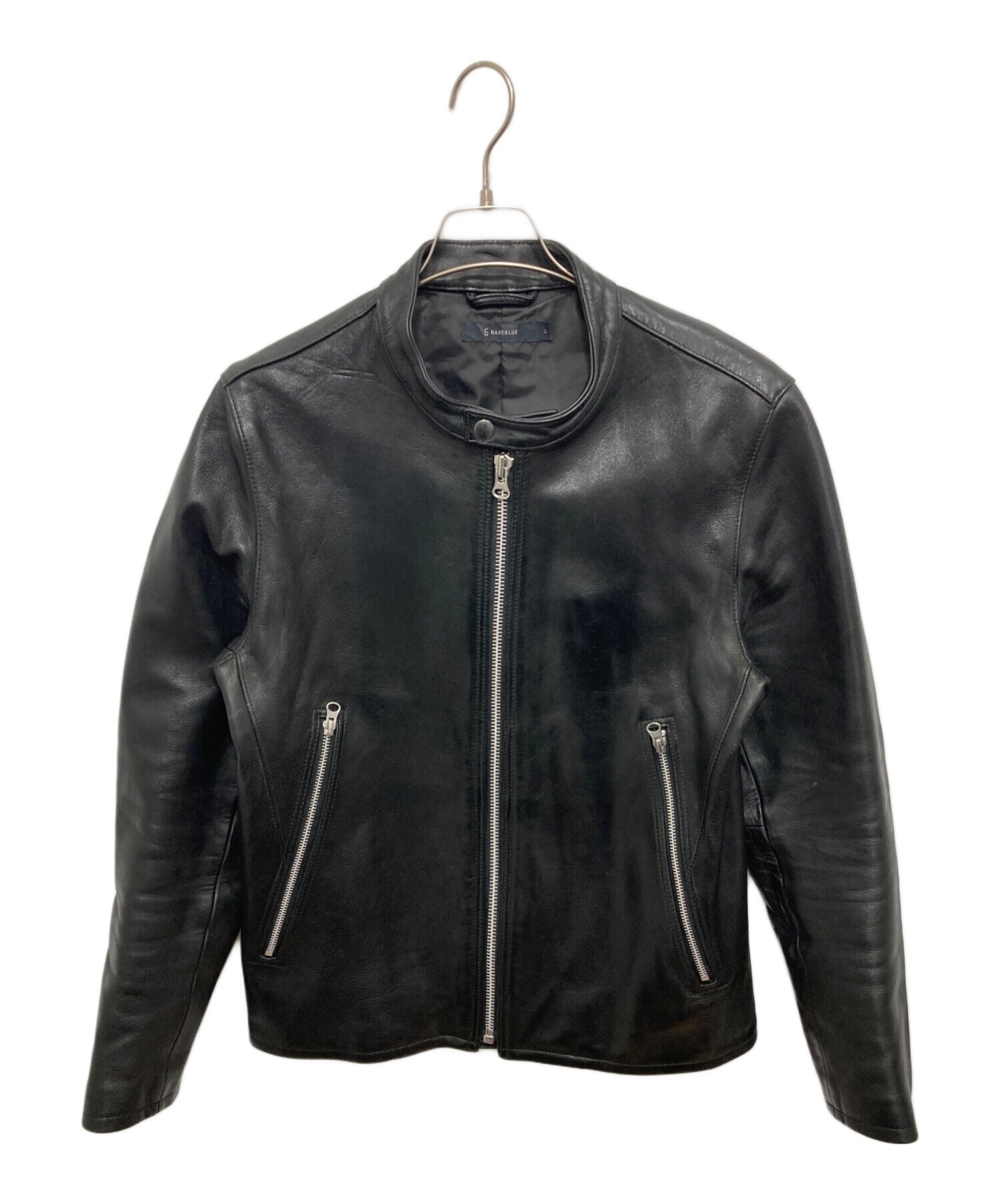 極美品 Lサイズ ラムレザー RAGEBLUE シングル ライダース 羊革 黒