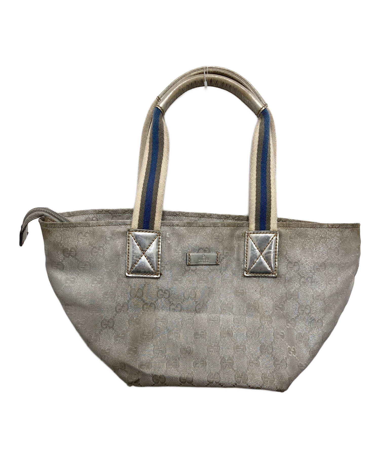 中古・古着通販】GUCCI (グッチ) GGキャンバスハンドバッグ シルバー 