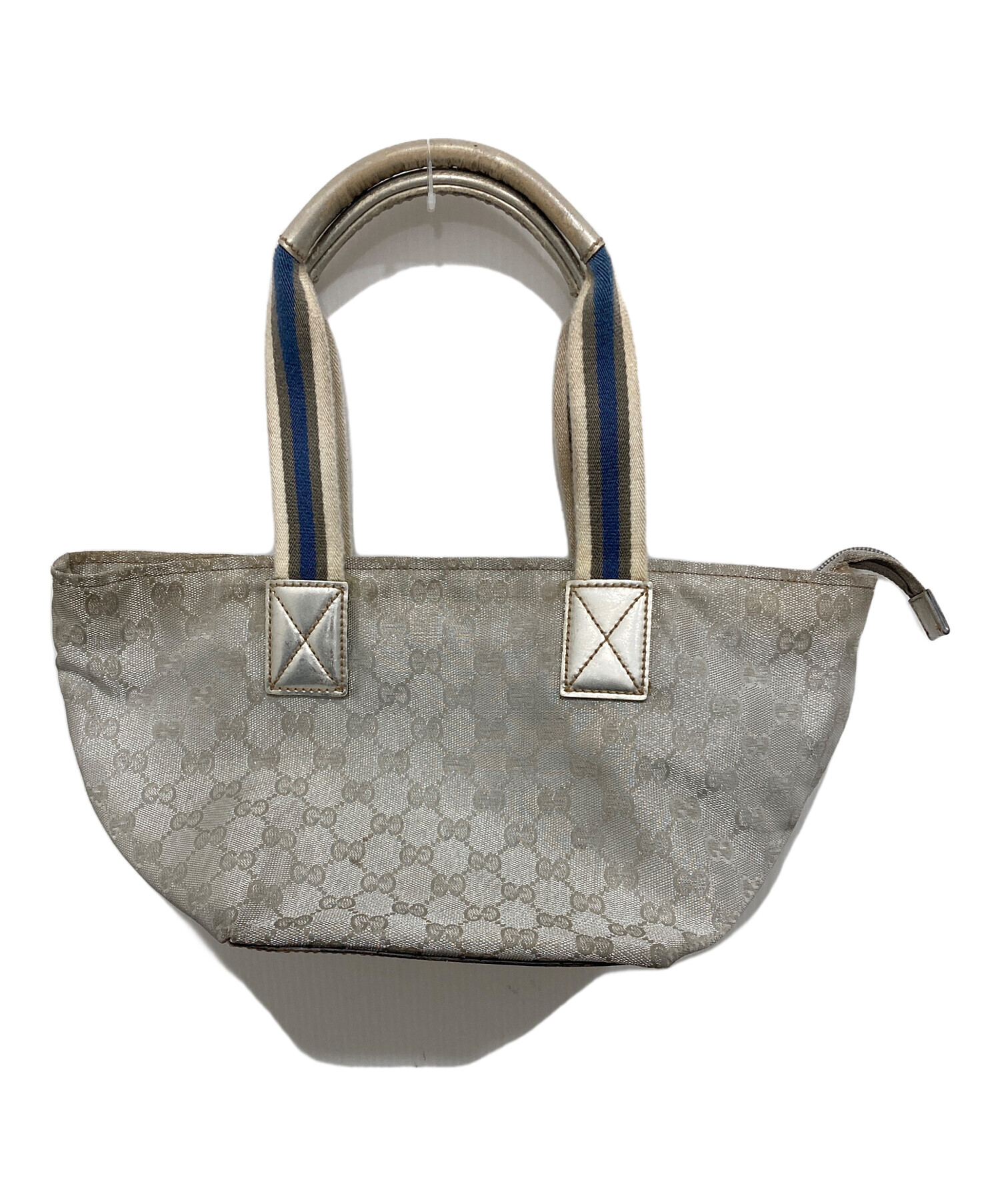中古・古着通販】GUCCI (グッチ) GGキャンバスハンドバッグ シルバー 
