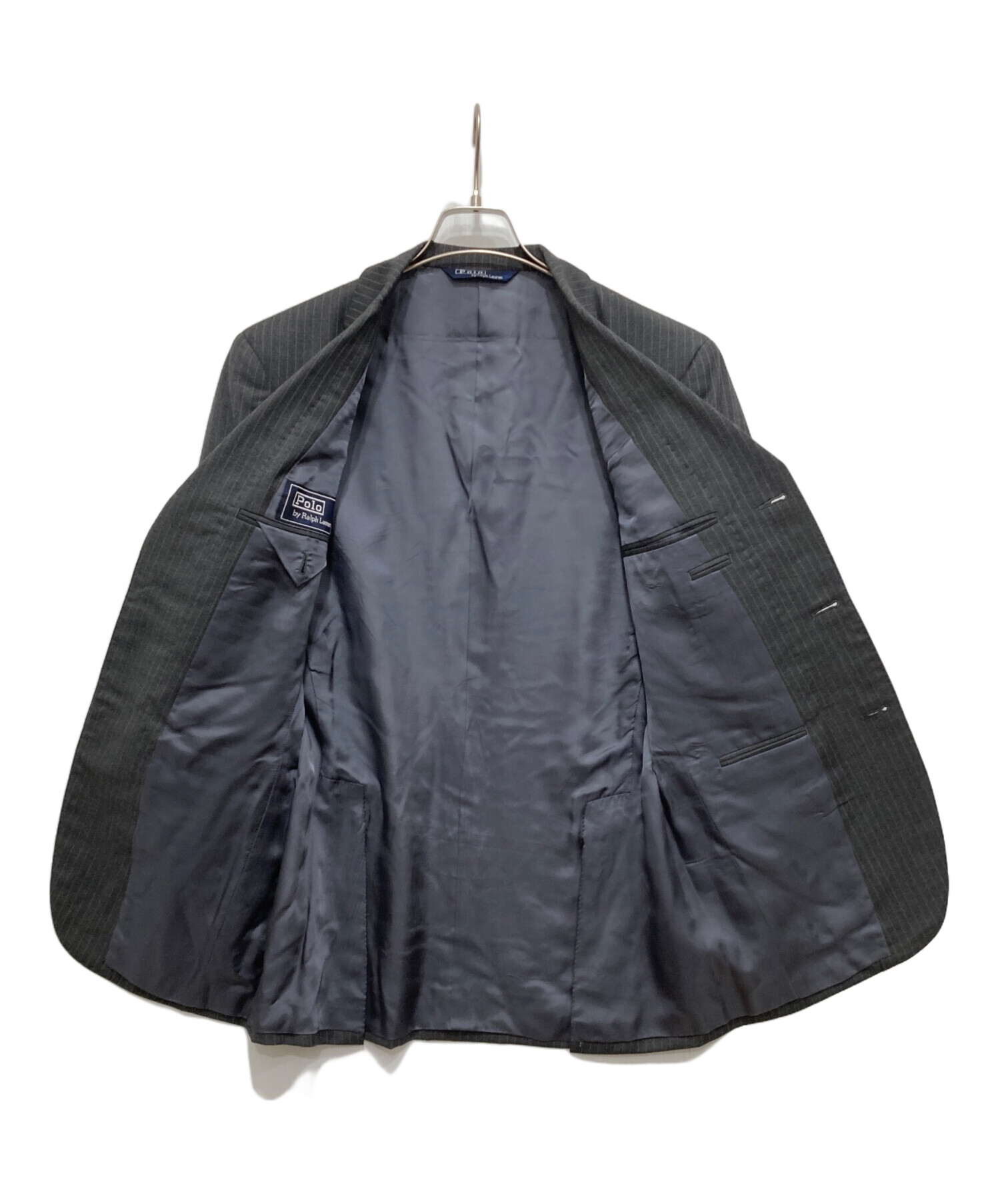 CEEKAY POLORALPH LAURENグレー ストライプ スーツ Polo by Ralph Lauren ポロ ラルフローレン ストライプ柄 セットアップ