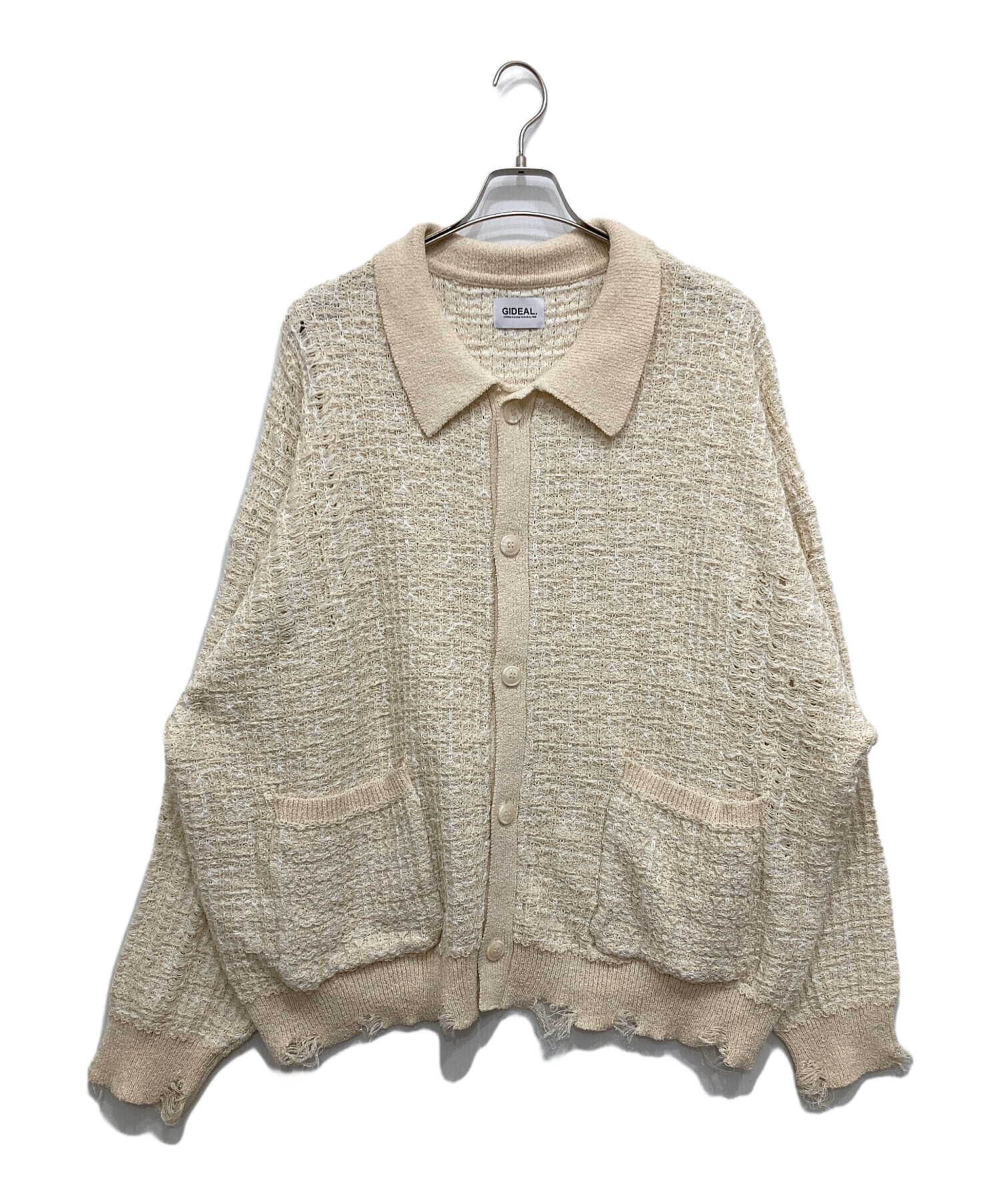 中古・古着通販】GIDEAL (ジディール) clash lamé tweed knit cardigan 