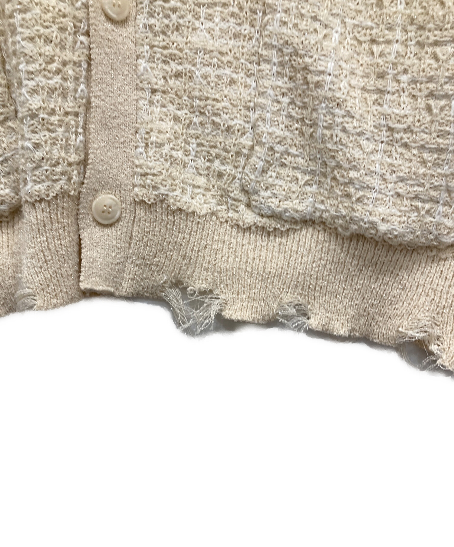 中古・古着通販】GIDEAL (ジディール) clash lamé tweed knit cardigan 