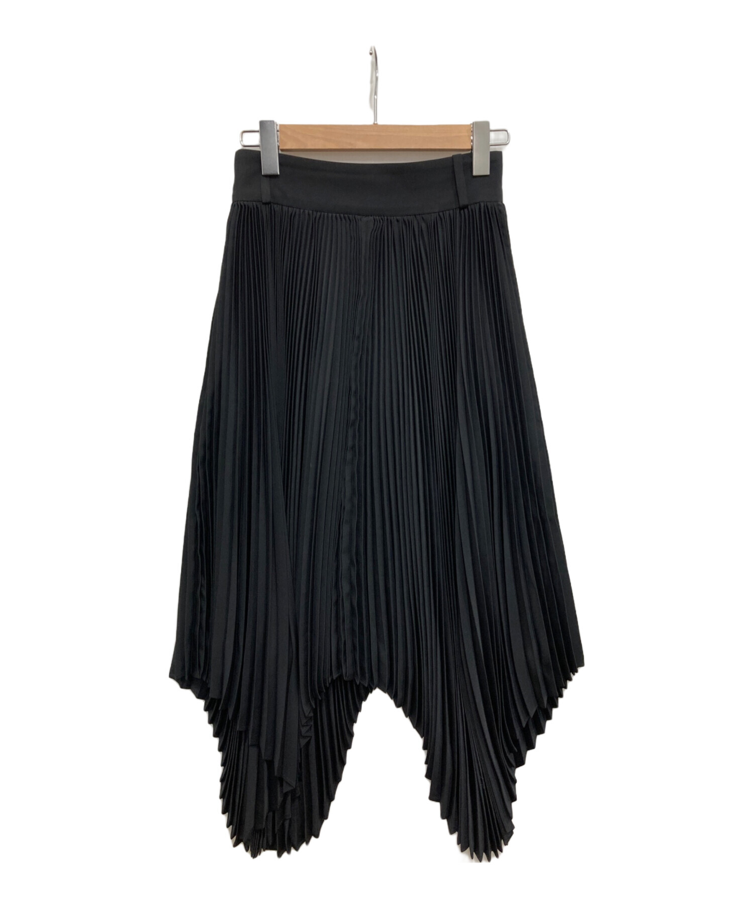 中古・古着通販】HYKE (ハイク) 変形プリーツスカート ブラック サイズ