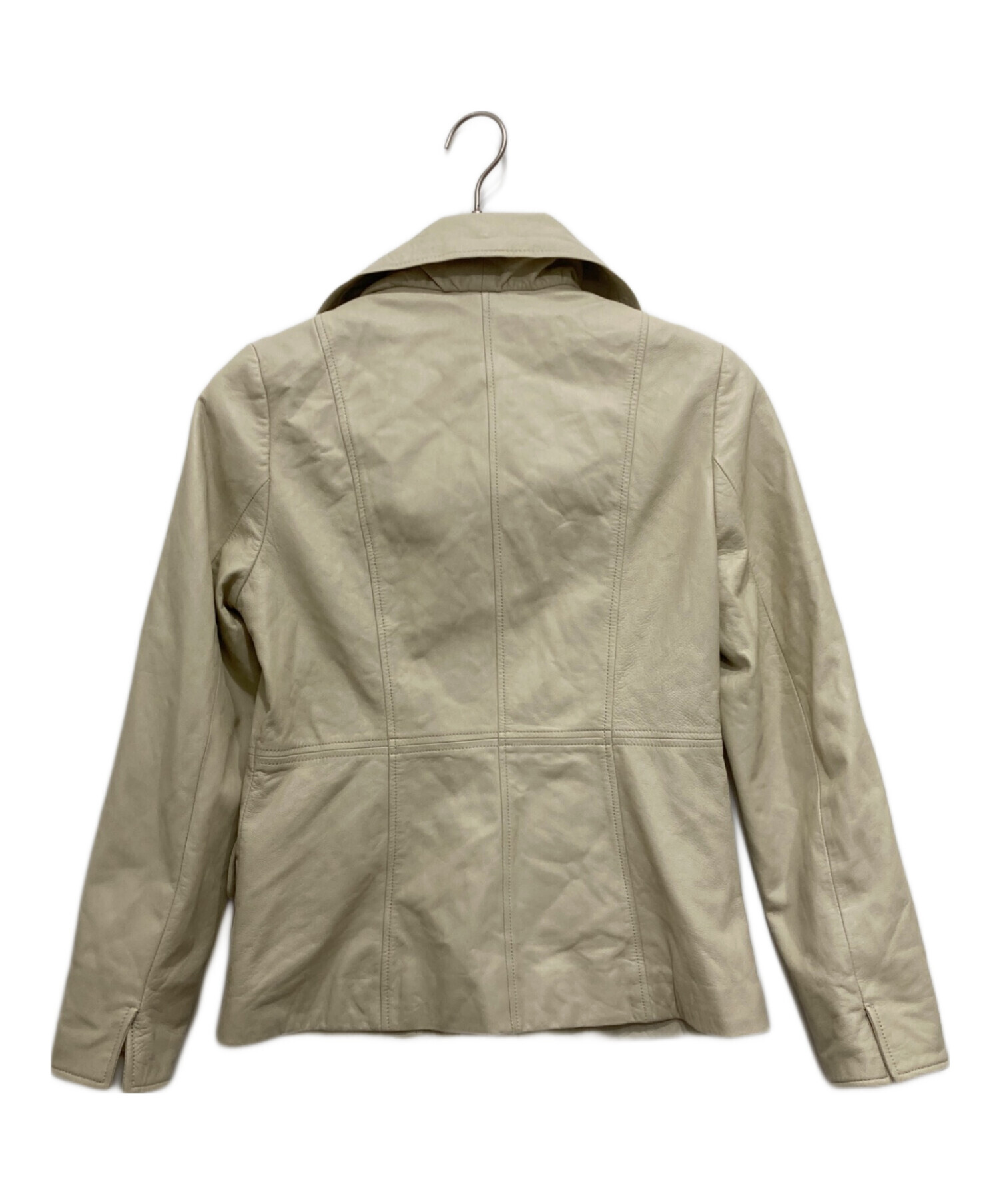 中古・古着通販】BALMAIN (バルマン) ラムレザージャケット アイボリー