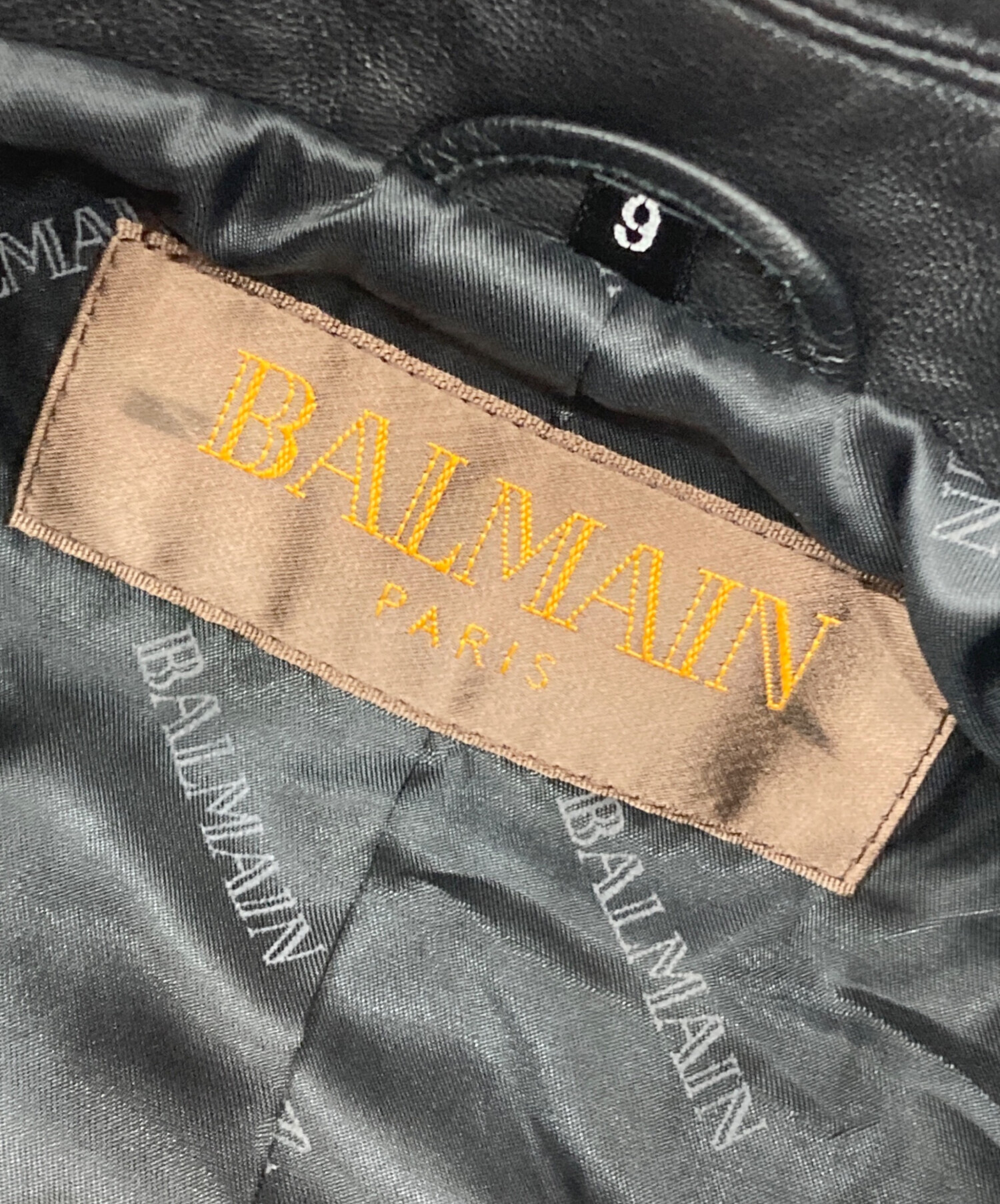 中古・古着通販】BALMAIN (バルマン) ラムレザージャケット ブラック