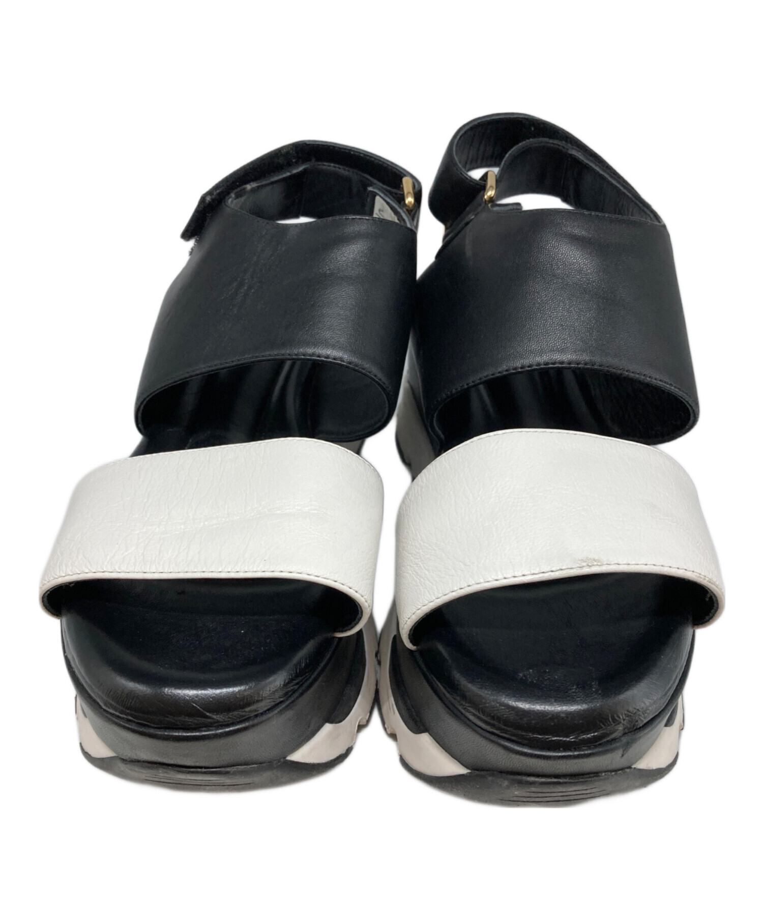 中古・古着通販】MARNI (マルニ) ブロックカラー厚底サンダル ブラック 