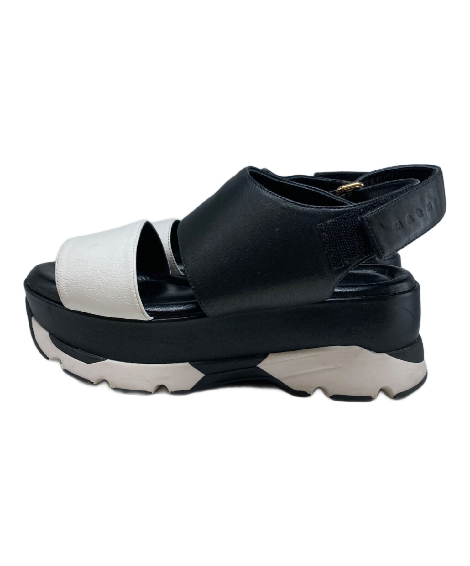 中古・古着通販】MARNI (マルニ) ブロックカラー厚底サンダル ブラック