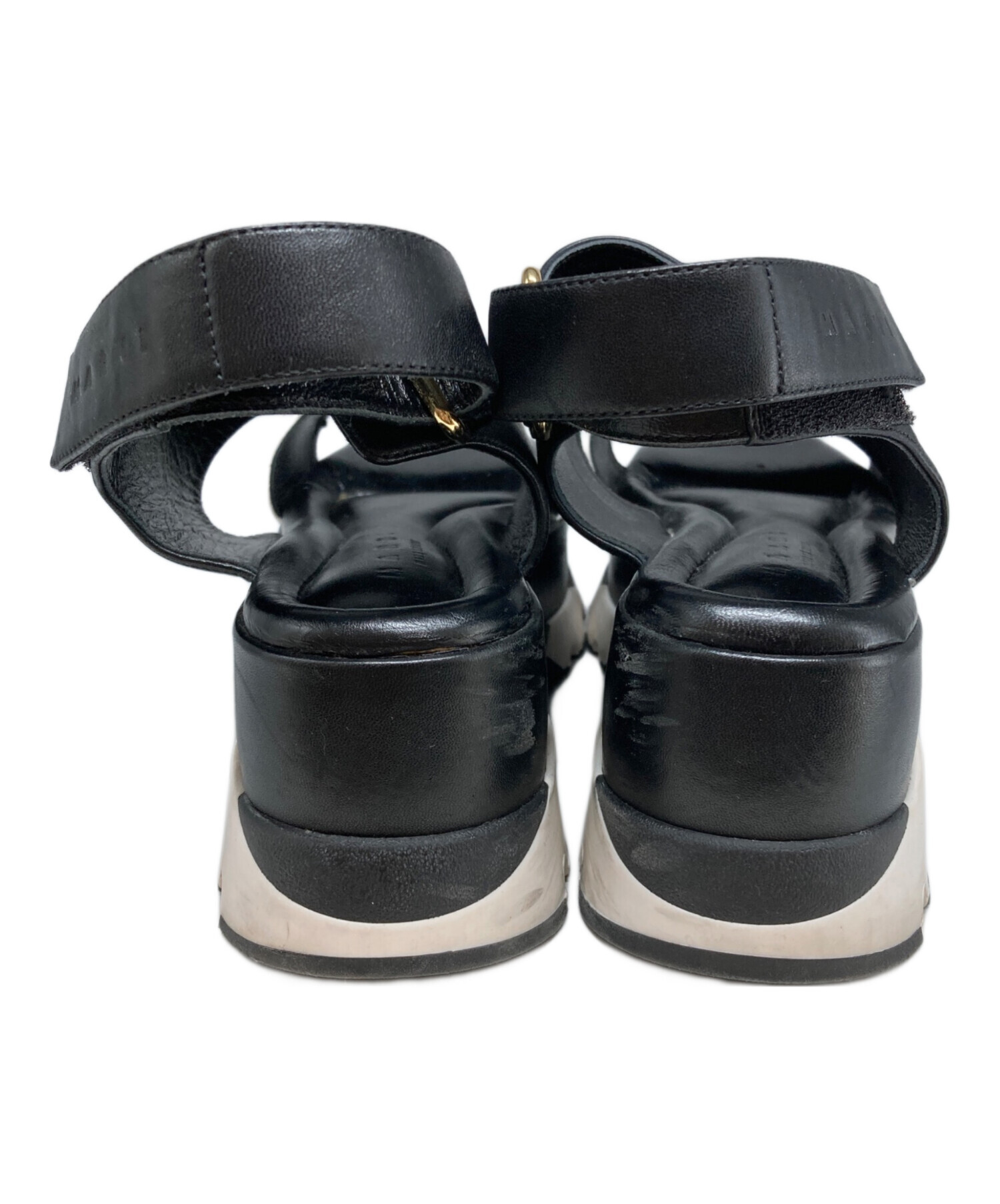 中古・古着通販】MARNI (マルニ) ブロックカラー厚底サンダル ブラック 