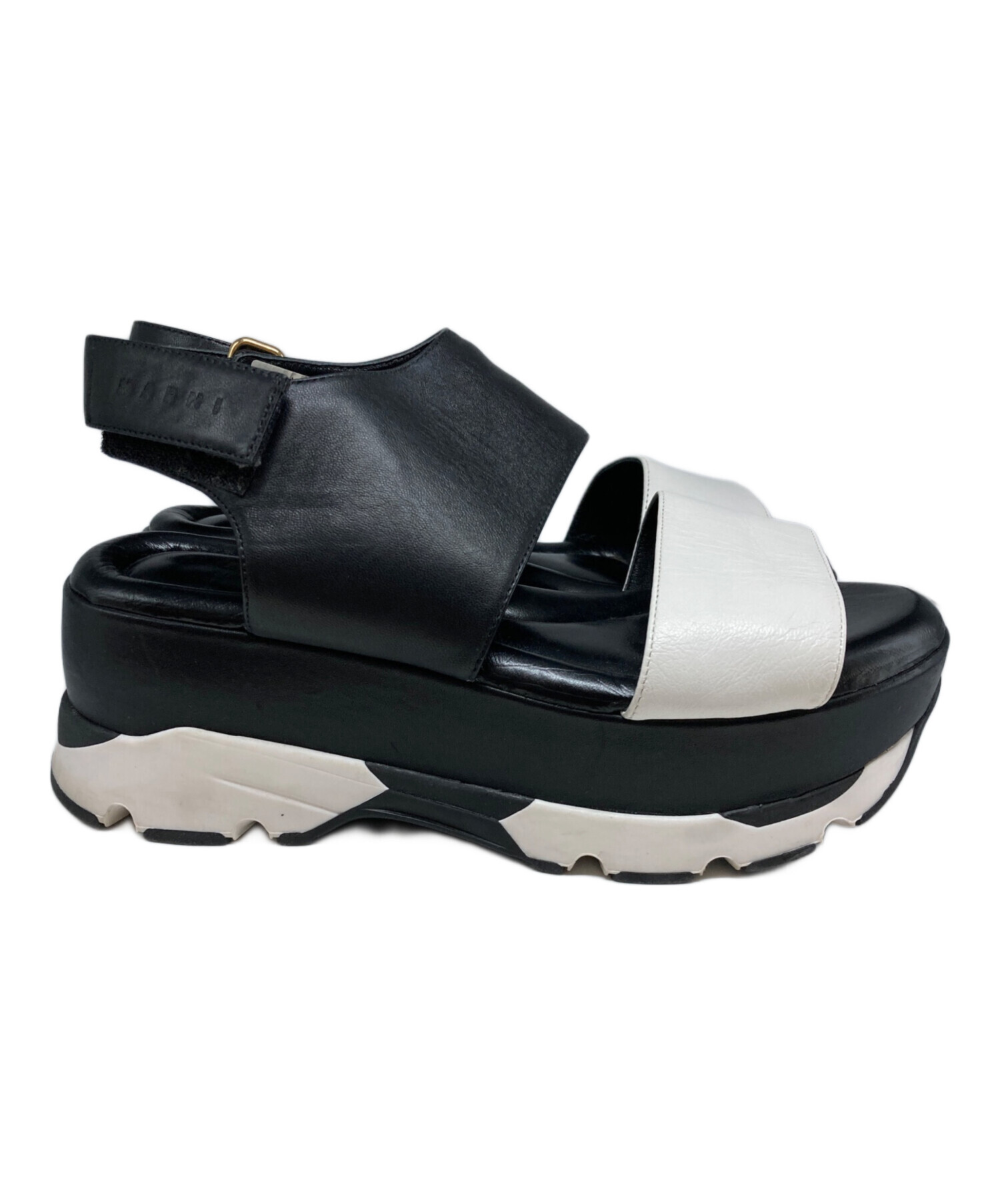 中古・古着通販】MARNI (マルニ) ブロックカラー厚底サンダル ブラック 