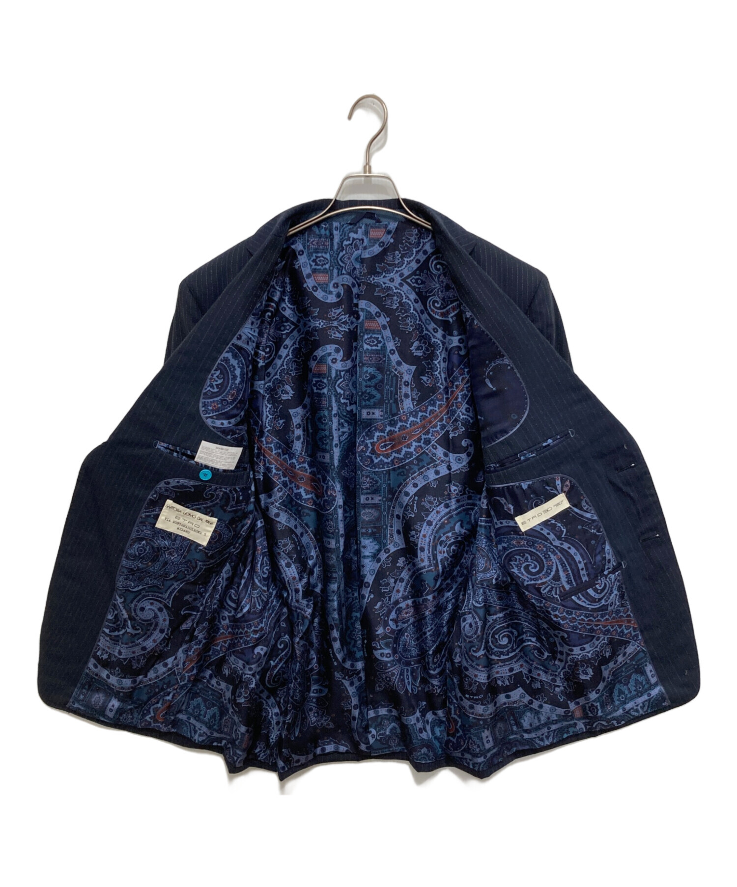 中古・古着通販】ETRO (エトロ) セットアップスーツ ネイビー サイズ