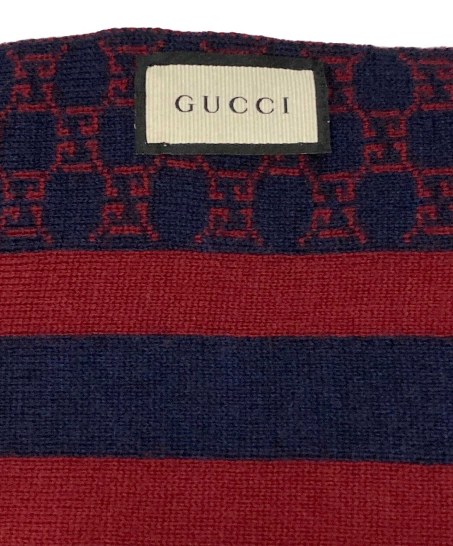 中古・古着通販】GUCCI (グッチ) GG総柄ウールマフラー レッド