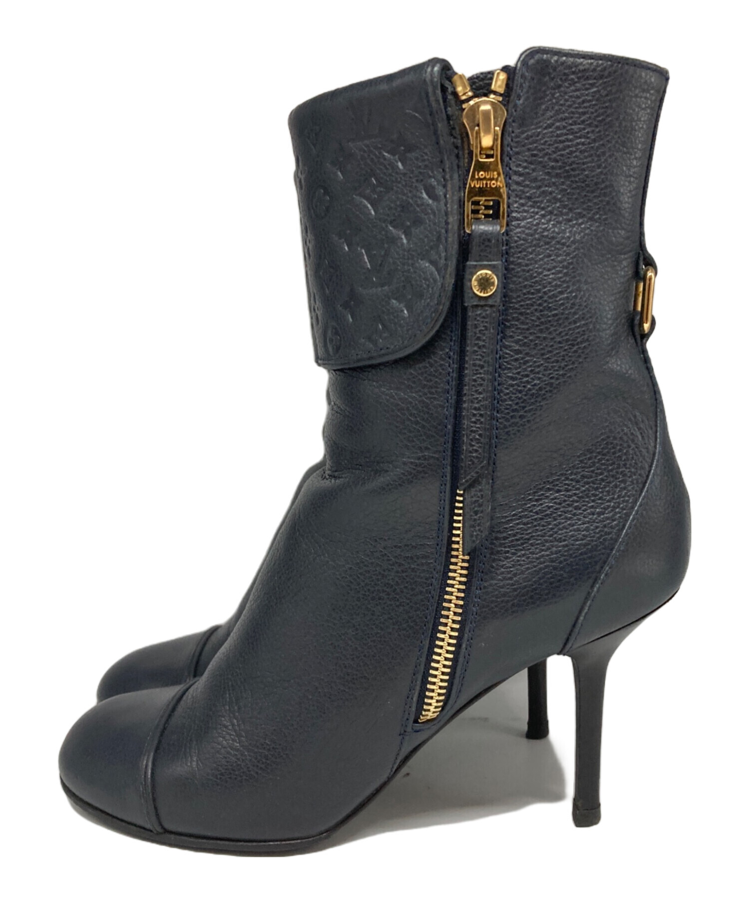 Louis Vuitton ブーツ37サイズ 中古・古着通販】LOUIS VUITTON (ルイ ヴィトン) レザーアンクルブーツ