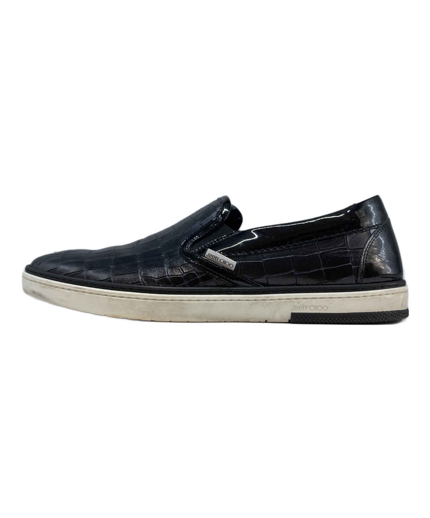 中古・古着通販】JIMMY CHOO (ジミーチュウ) クロコ型押しスリッポン 