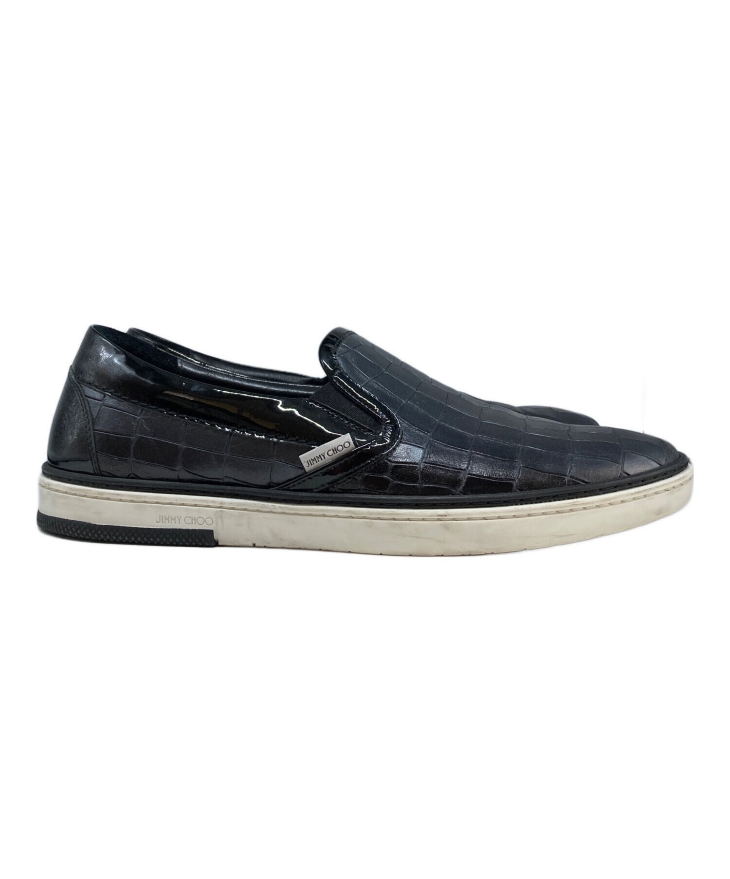 中古・古着通販】JIMMY CHOO (ジミーチュウ) クロコ型押しスリッポン 
