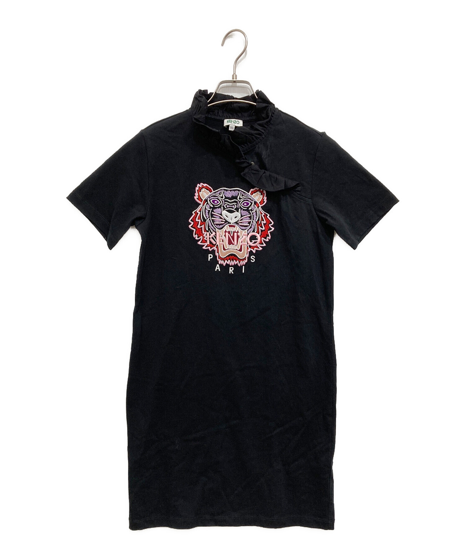 中古・古着通販】KENZO (ケンゾー) タイガー刺繍ワンピース ブラック 