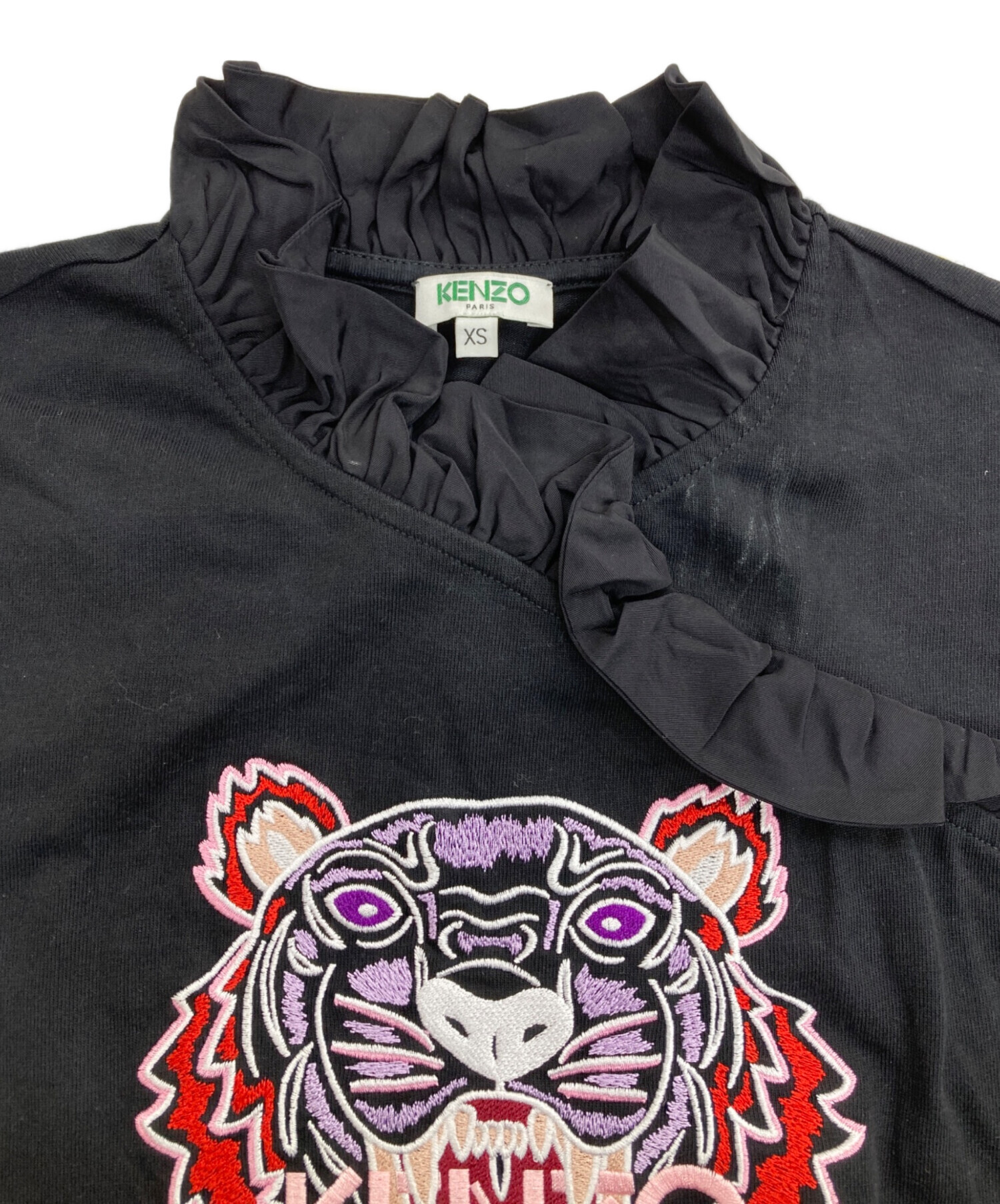 中古・古着通販】KENZO (ケンゾー) タイガー刺繍ワンピース ブラック