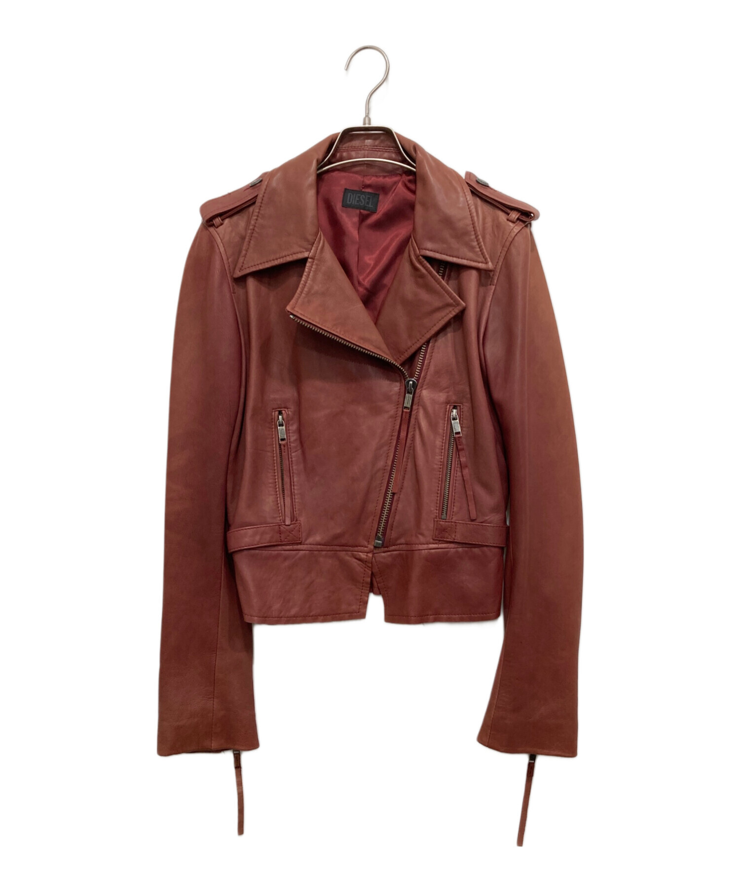 中古・古着通販】DIESEL (ディーゼル) ラムレザーライダースジャケット