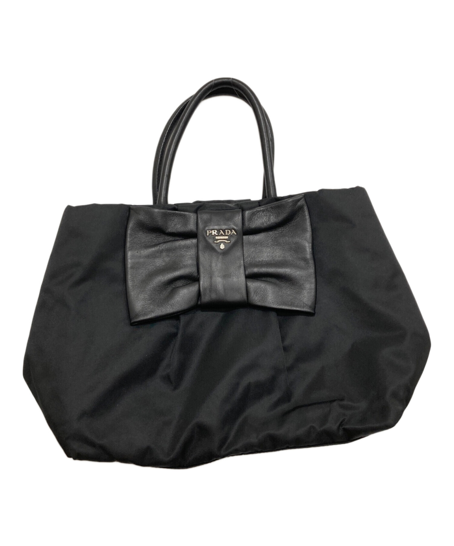 中古・古着通販】PRADA (プラダ) リボントートバッグ ブラック