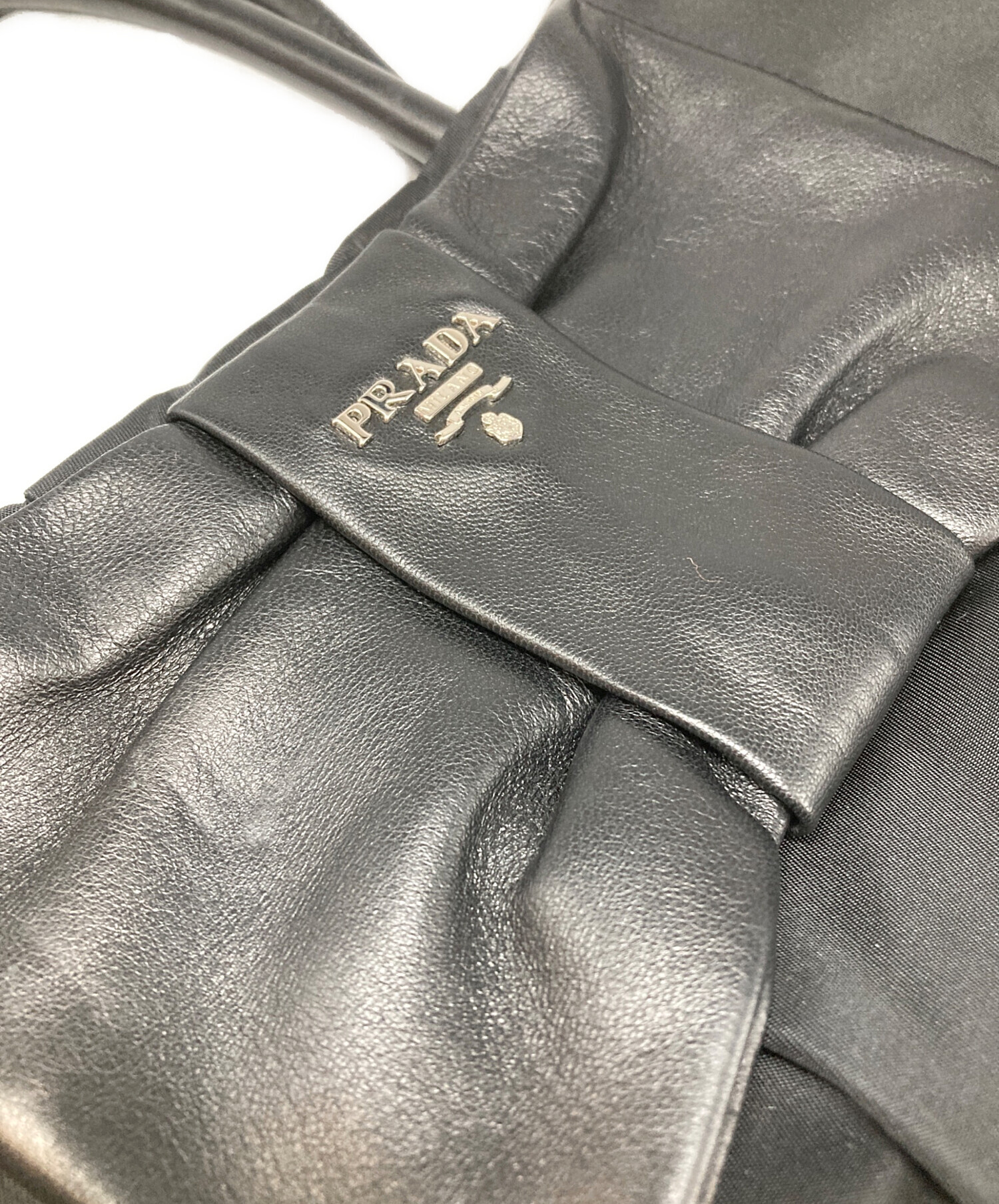 中古・古着通販】PRADA (プラダ) リボントートバッグ ブラック