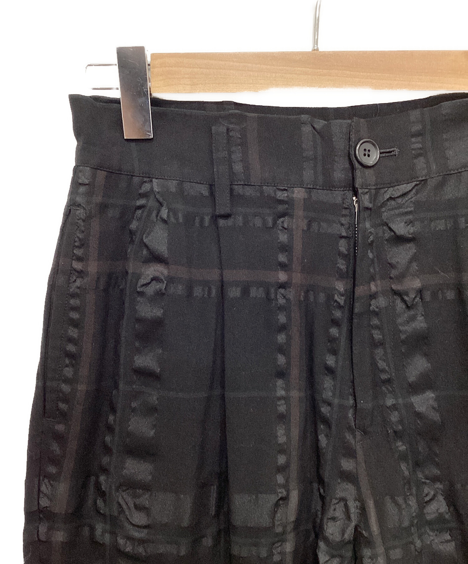 中古・古着通販】LIMI feu (リミフゥ) チェックパンツ ブラック サイズ