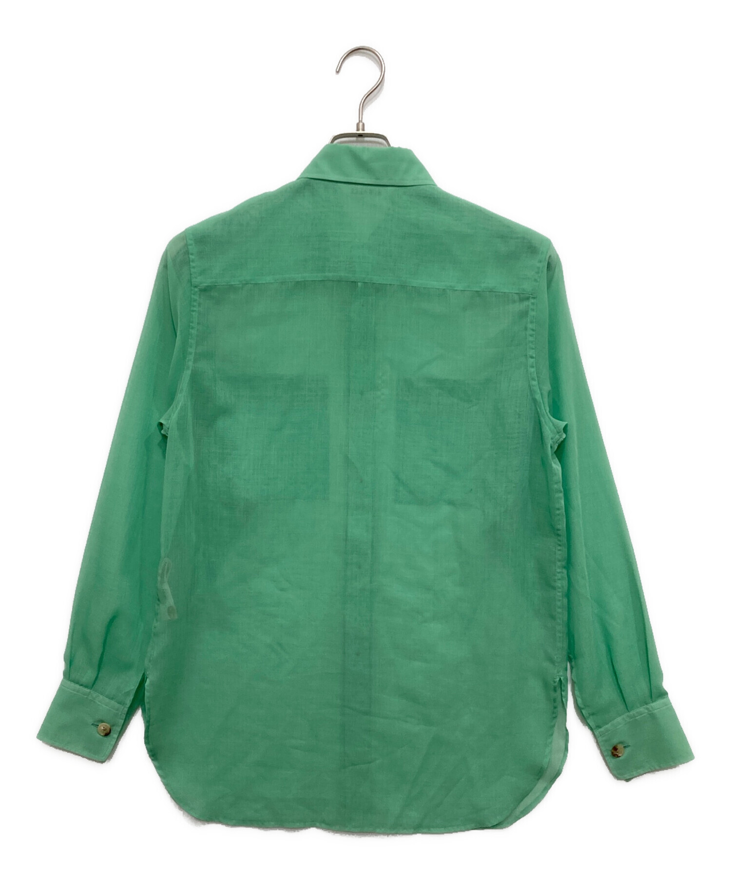 中古・古着通販】AURALEE (オーラリー) シアークロスシャツ グリーン