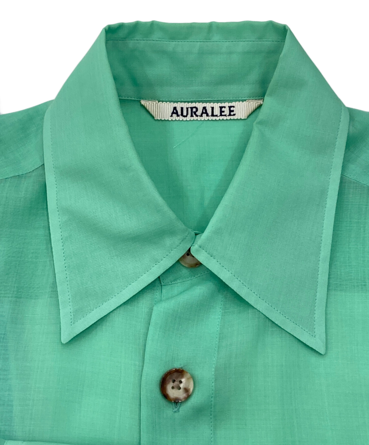 中古・古着通販】AURALEE (オーラリー) シアークロスシャツ グリーン