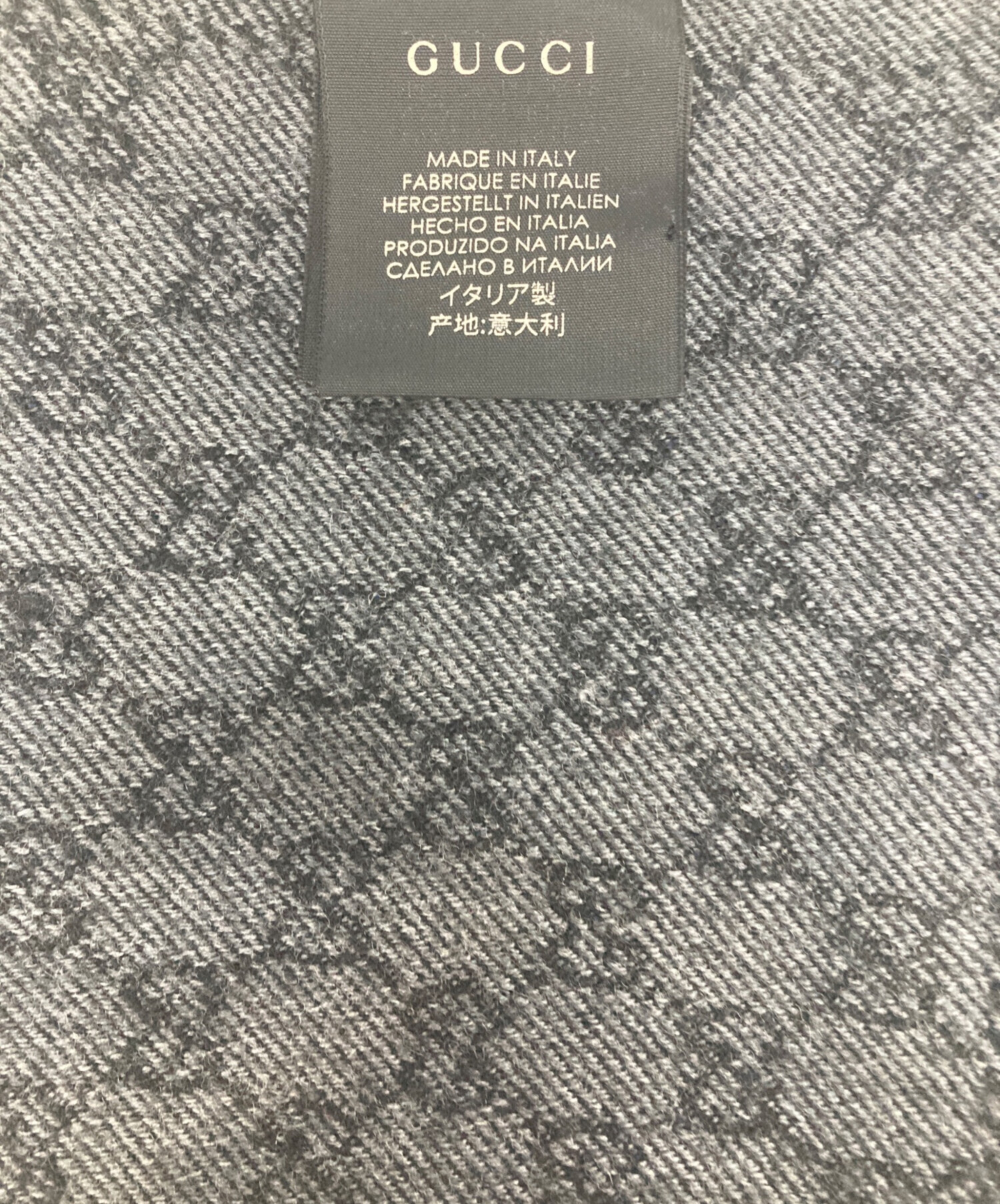 中古・古着通販】GUCCI (グッチ) リバーシブルGGウールマフラー グレー