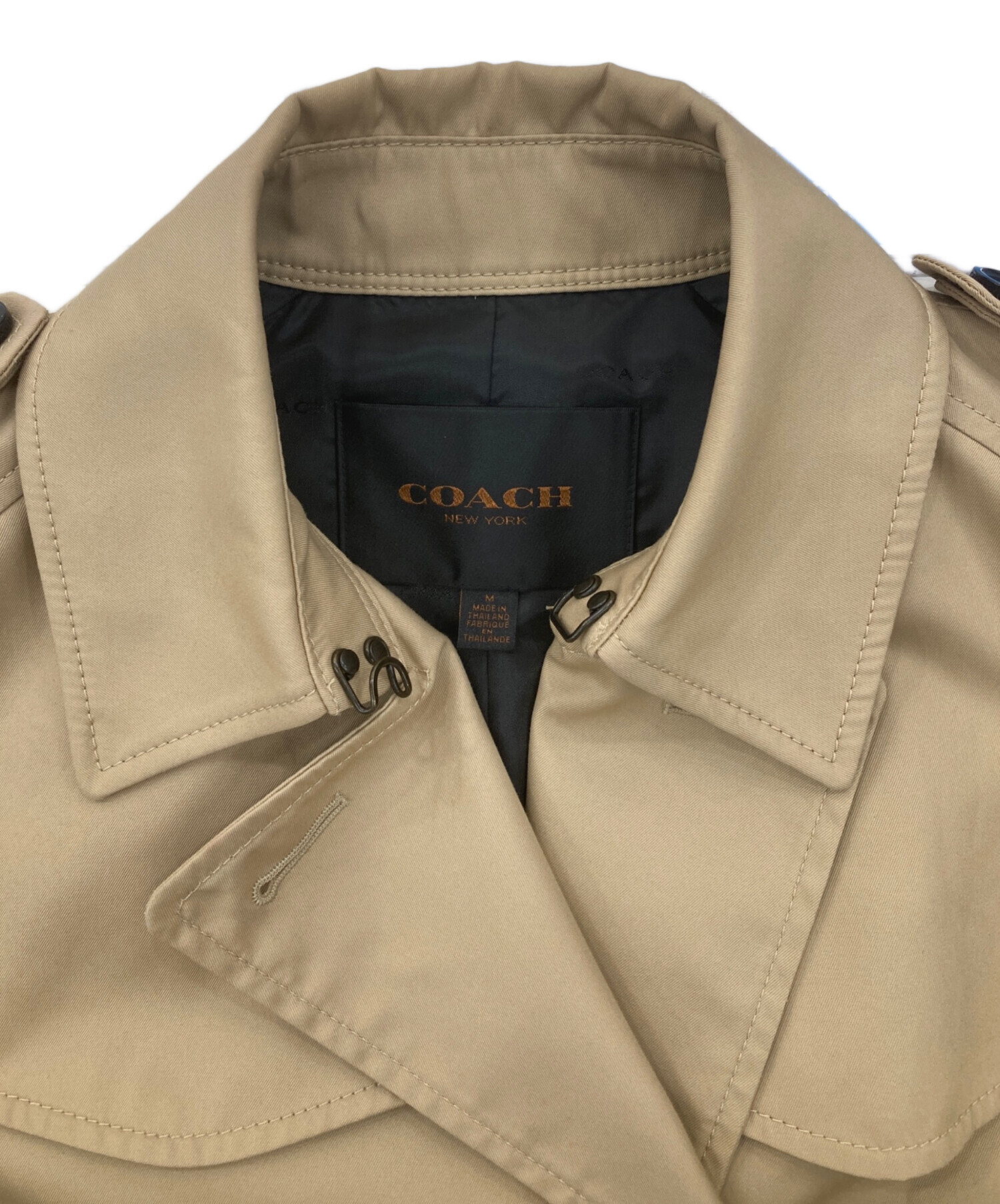 中古・古着通販】COACH (コーチ) ショートトレンチコート ベージュ