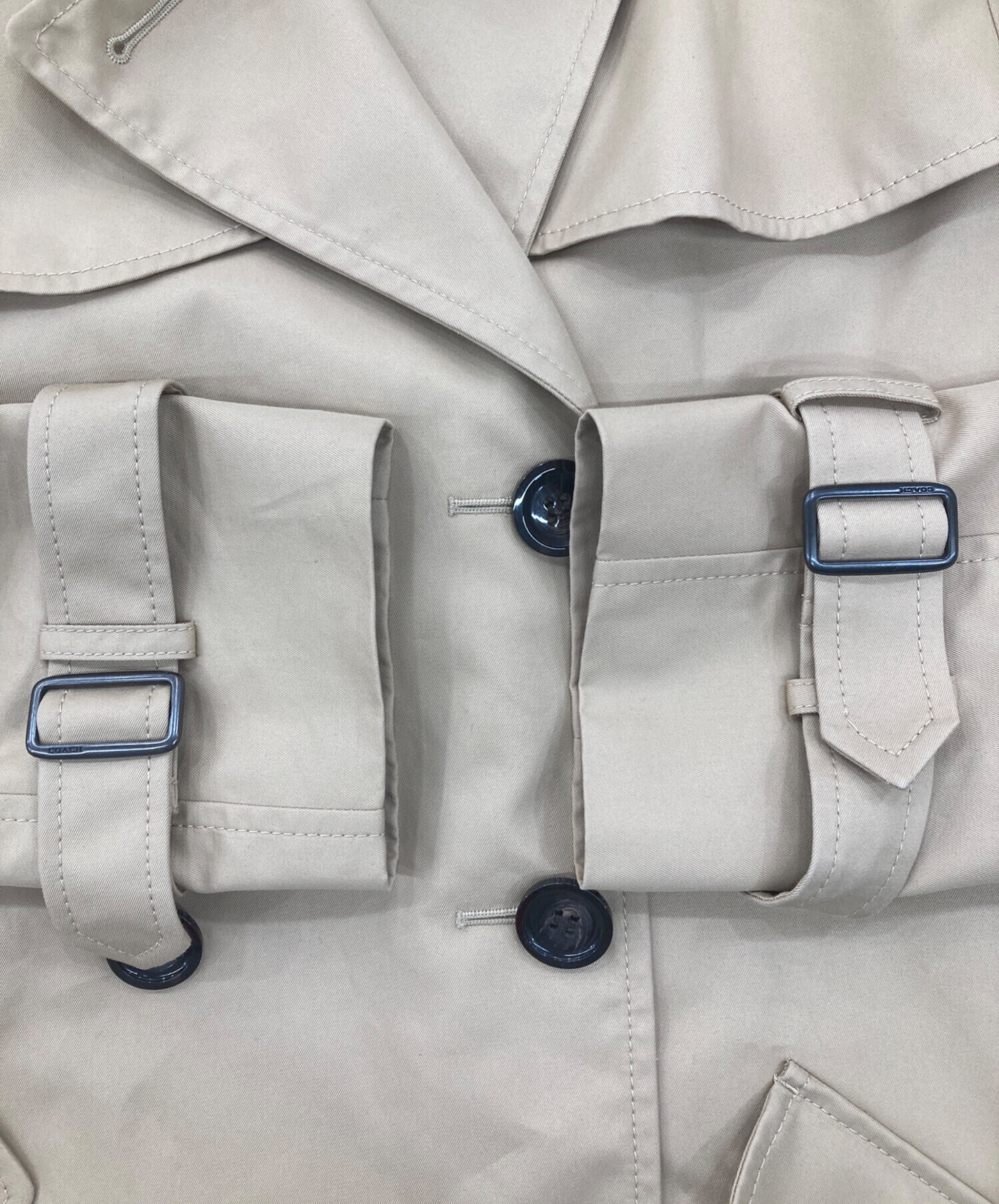 中古・古着通販】COACH (コーチ) ショートトレンチコート ベージュ