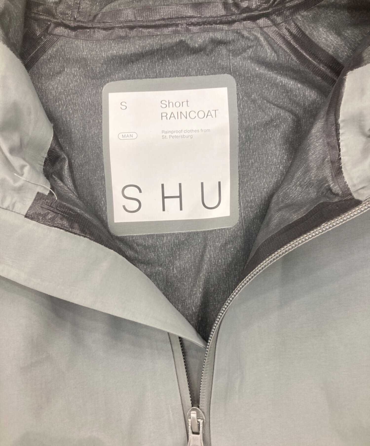 中古・古着通販】shuca (シュカ) SHORT RAINCOAT グレー サイズ:S