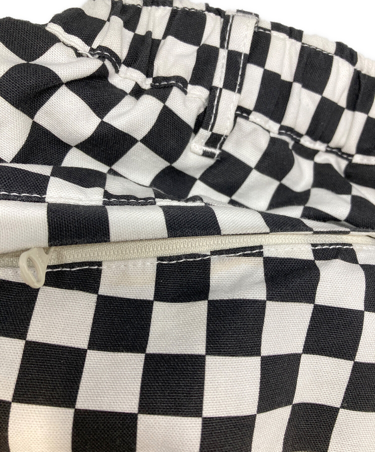 中古・古着通販】SSZ (エスエスズィー) ワイドチェックパンツ ホワイト