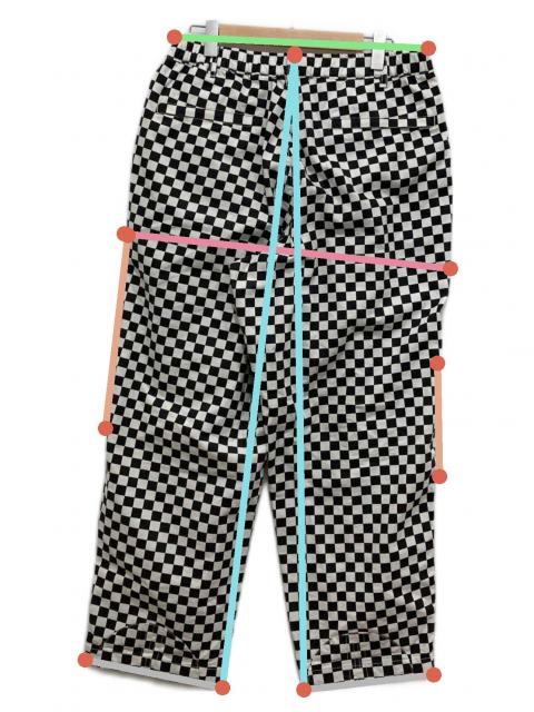 中古・古着通販】SSZ (エスエスズィー) ワイドチェックパンツ ホワイト