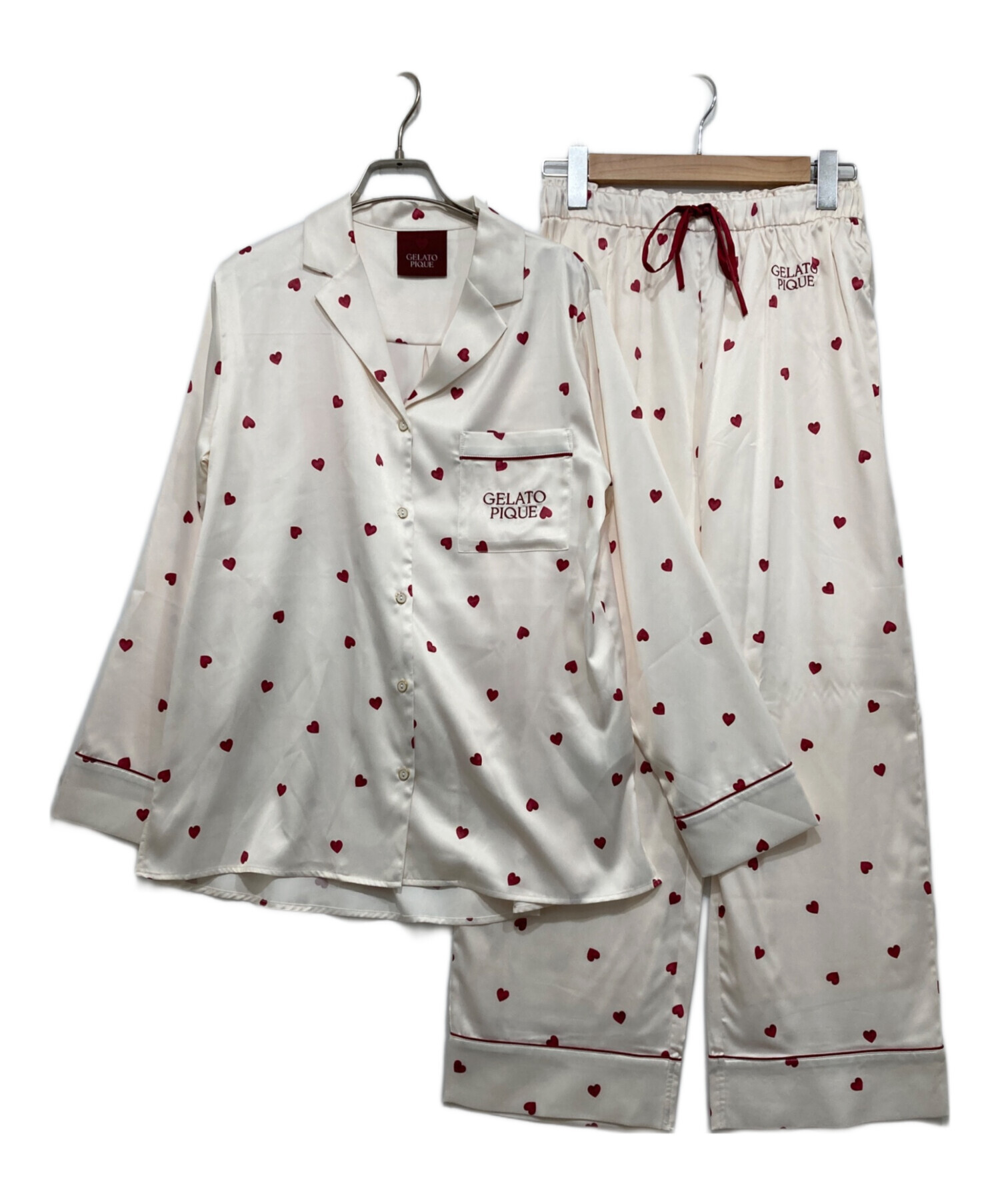 【gelato pique】 hart collection 上下セット 中古・古着通販】gelato pique (ジェラートピケ) ハート柄サテン