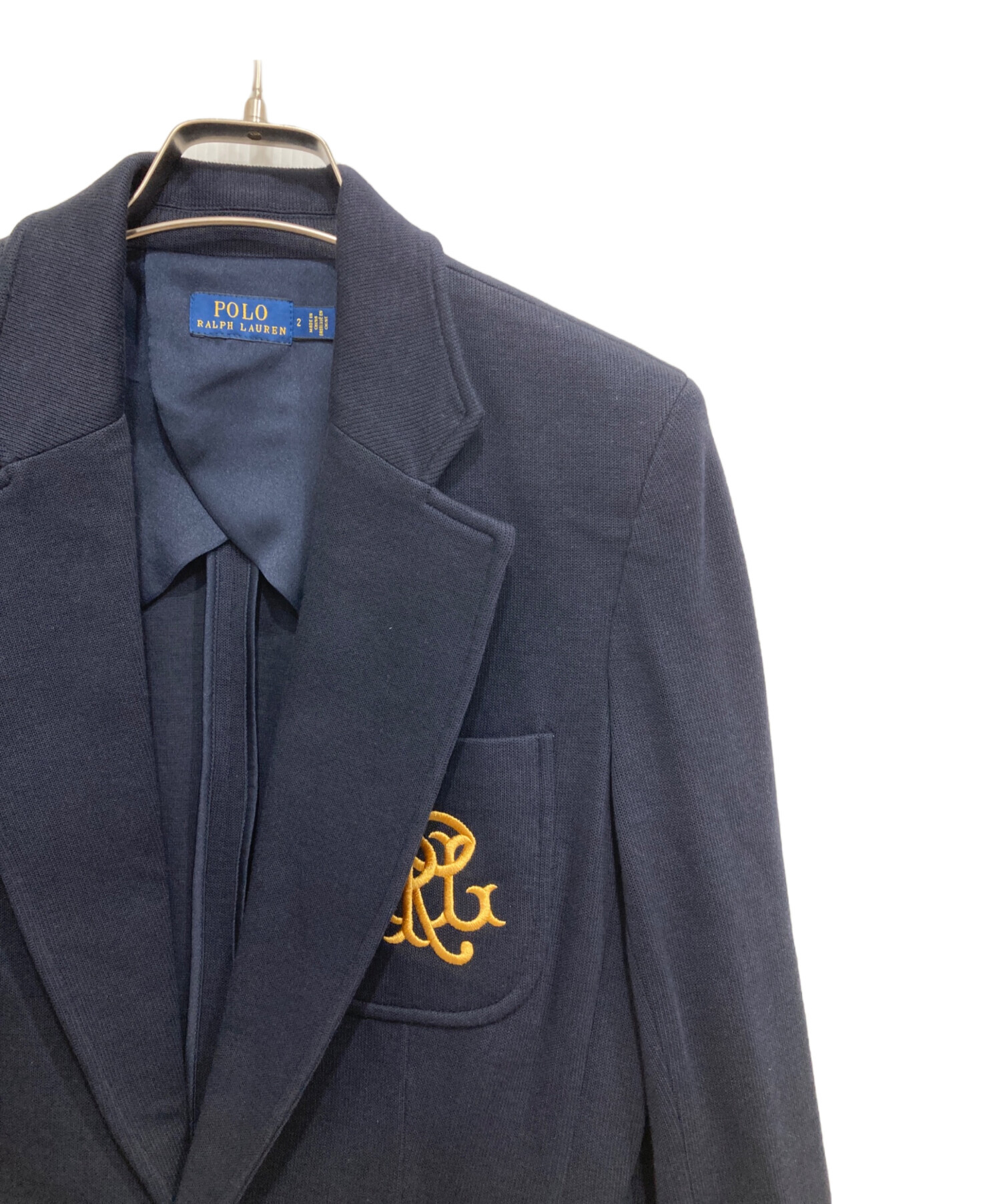ローレンラルフローレン　近年　コットンブレンドブレザー　　ロゴ金具　ネイビー 中古・古着通販】POLO RALPH LAUREN (ポロ・ラルフローレン) ロゴ刺繍