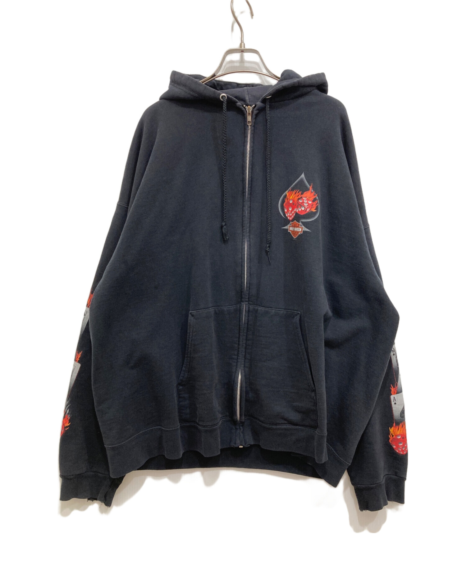 未使用品 Harley-Davidson ハーレー ヴィンテージ 加工 パーカー 中古・古着通販】HARLEY-DAVIDSON (ハーレーダビッドソン) ファイヤー