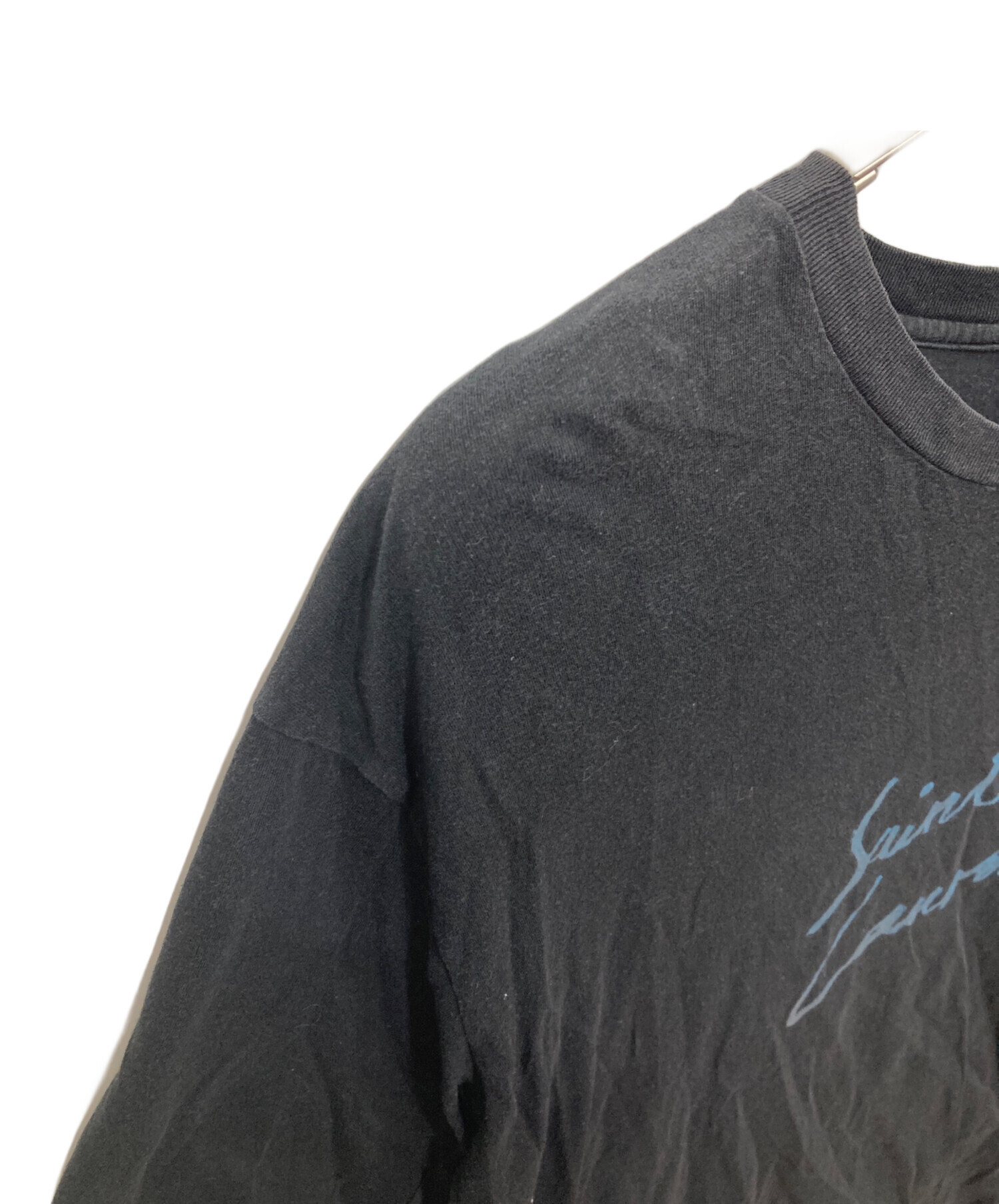 メンズ 極美品☆SAINT LAURENT メタリックシグネチャーロゴTシャツ S