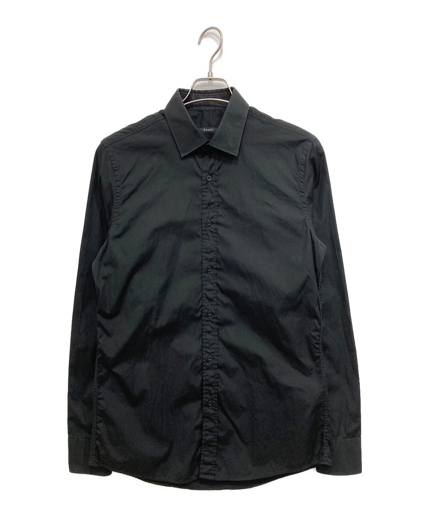 GUCCI グッチ カジュアルシャツ M 黒 【古着】【中古】【送料無料】 中古・古着通販】GUCCI (グッチ) ドレスシャツ ブラック サイズ:39