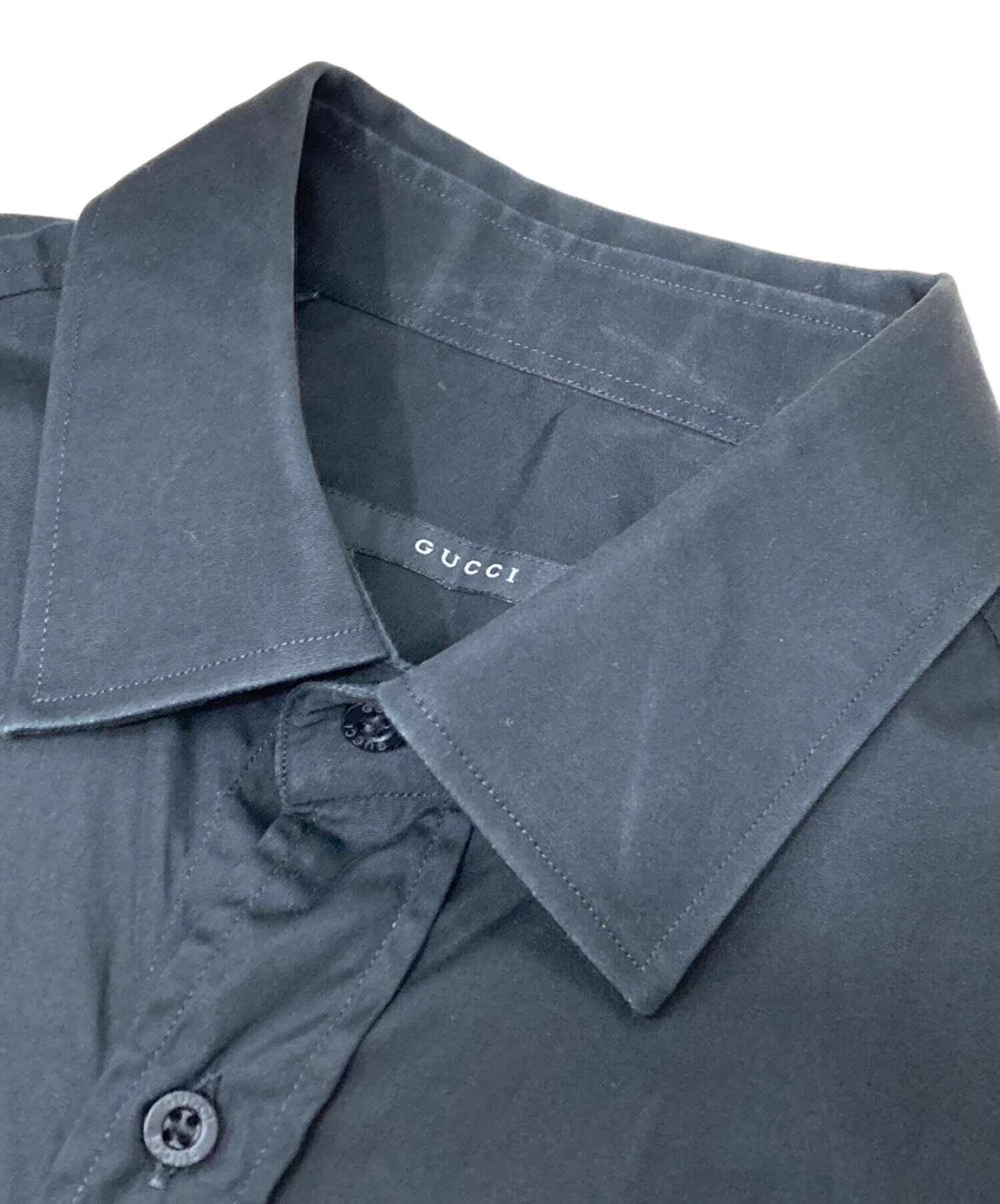 中古・古着通販】GUCCI (グッチ) ドレスシャツ ブラック サイズ:39