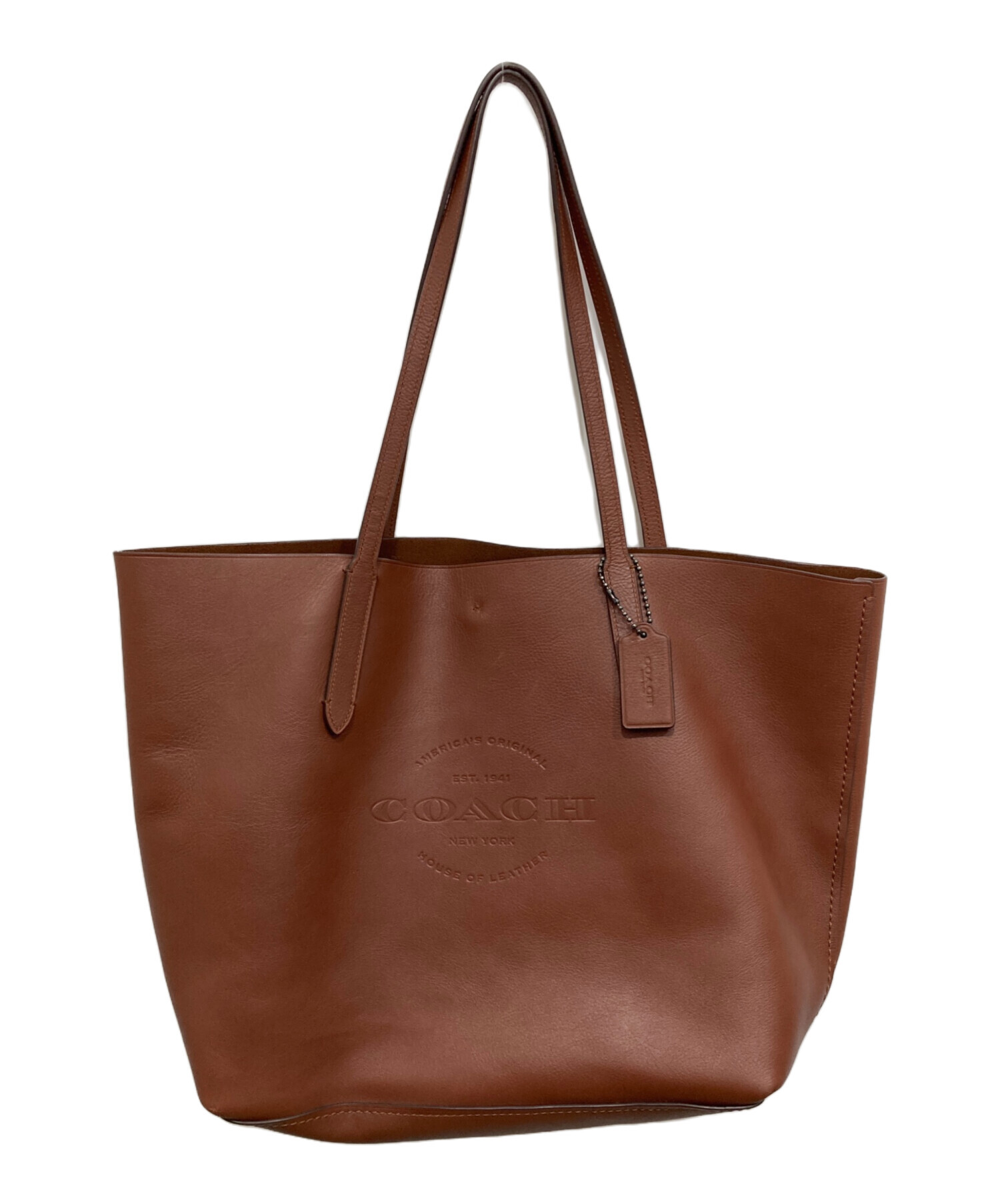 COACH ロゴプリント トートバッグ ブラウン 中古・古着通販】COACH (コーチ) トートバッグ ブラウン｜ブランド