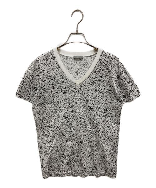 中古・古着通販】DIOR (ディオール) 総柄VネックTシャツ ホワイト