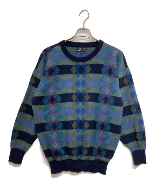 中古・古着通販】dunhill (ダンヒル) アーガイルウールニット ネイビー