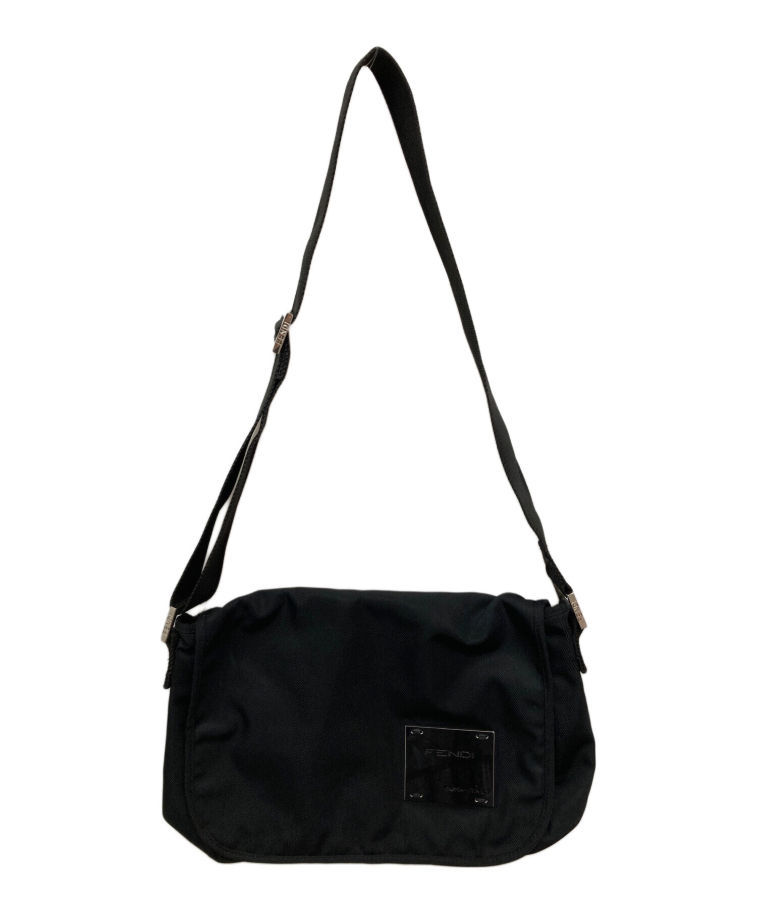 中古・古着通販】FENDI (フェンディ) ロゴプレートショルダーバッグ 