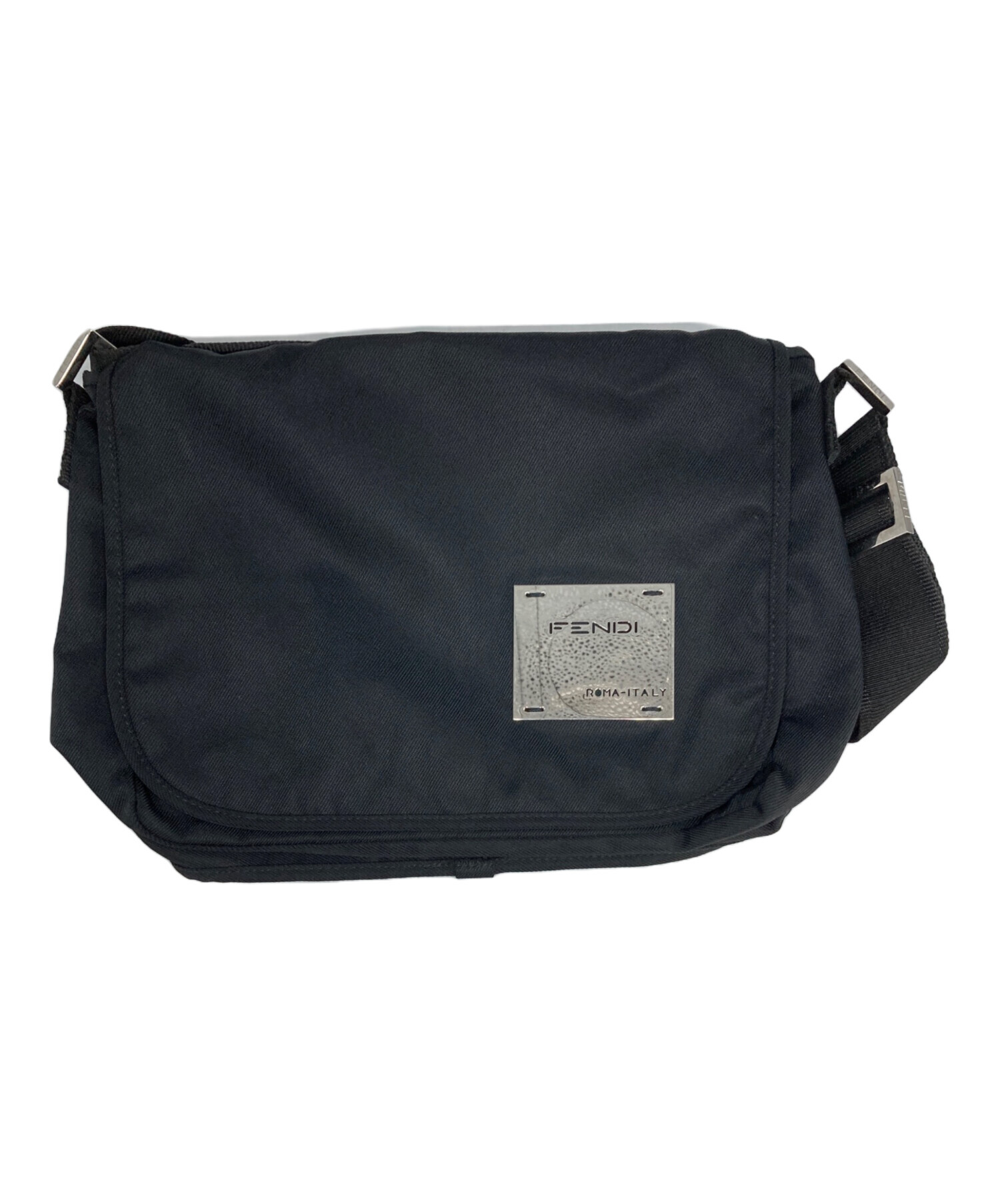 中古・古着通販】FENDI (フェンディ) ロゴプレートショルダーバッグ 